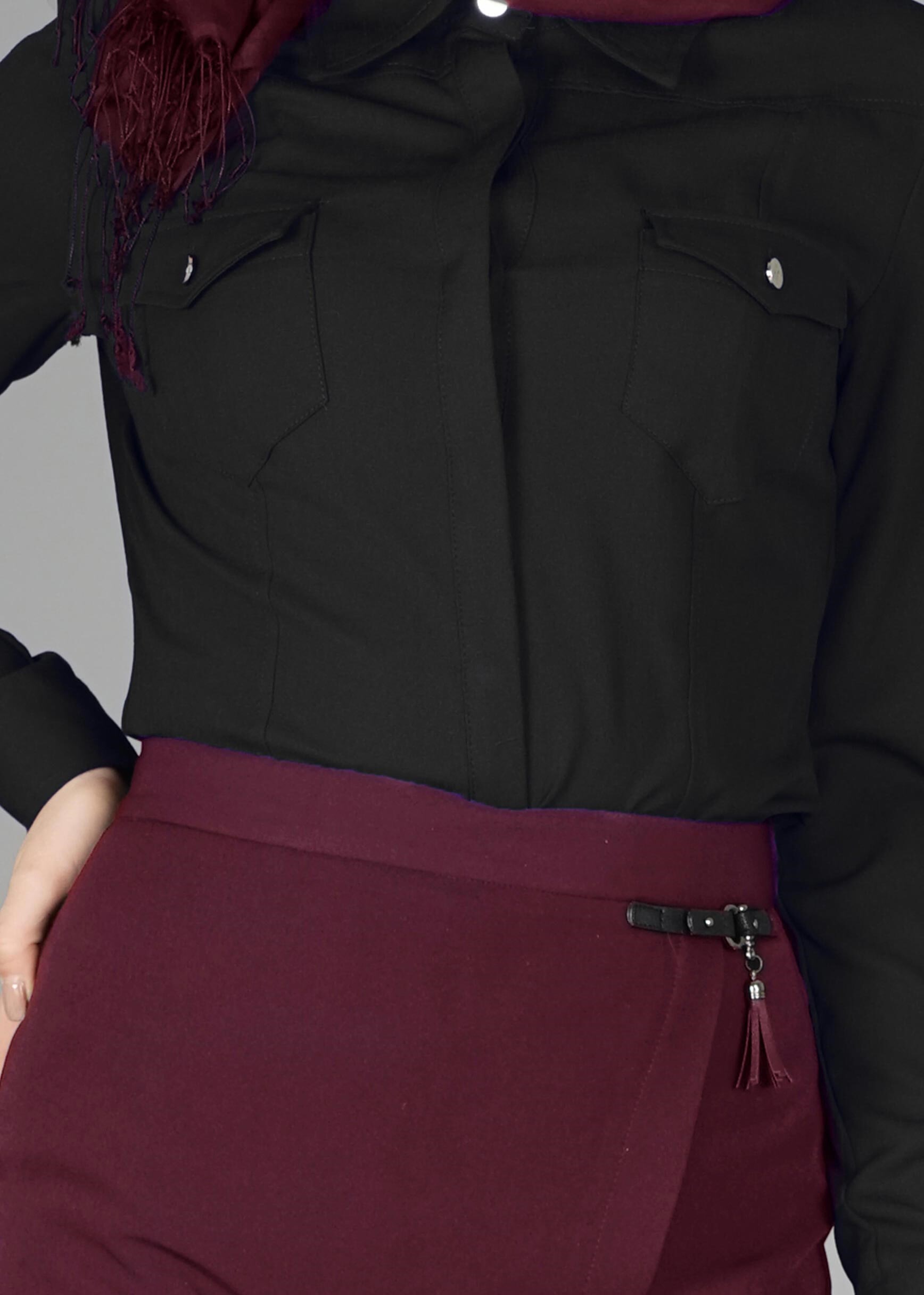 Tesettür giyim SİYAH 4377 NORA BLUZ 38/46 TEK40