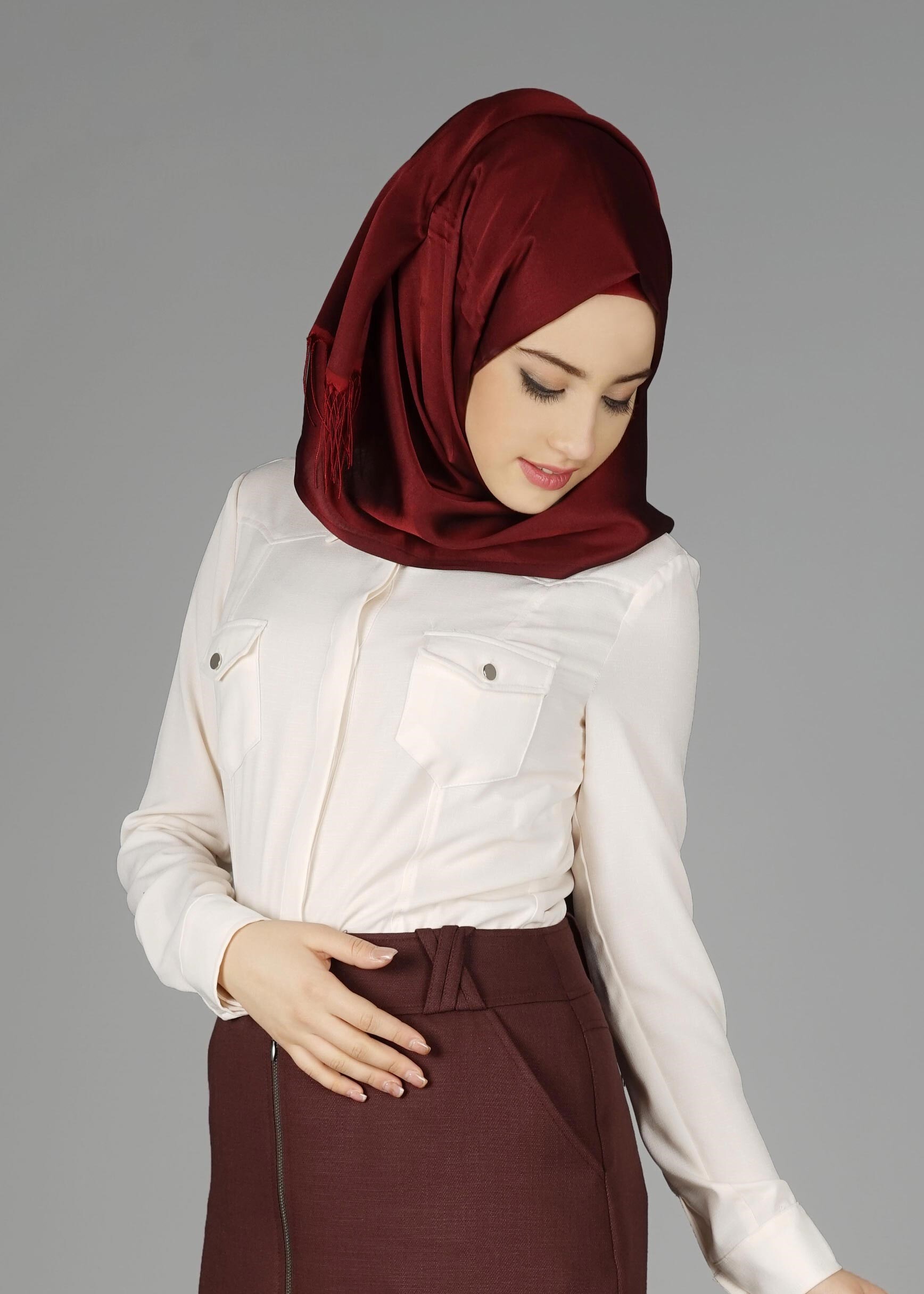 Tesettür giyim BEYAZ 4377 NORA BLUZ 38/46 TEK40