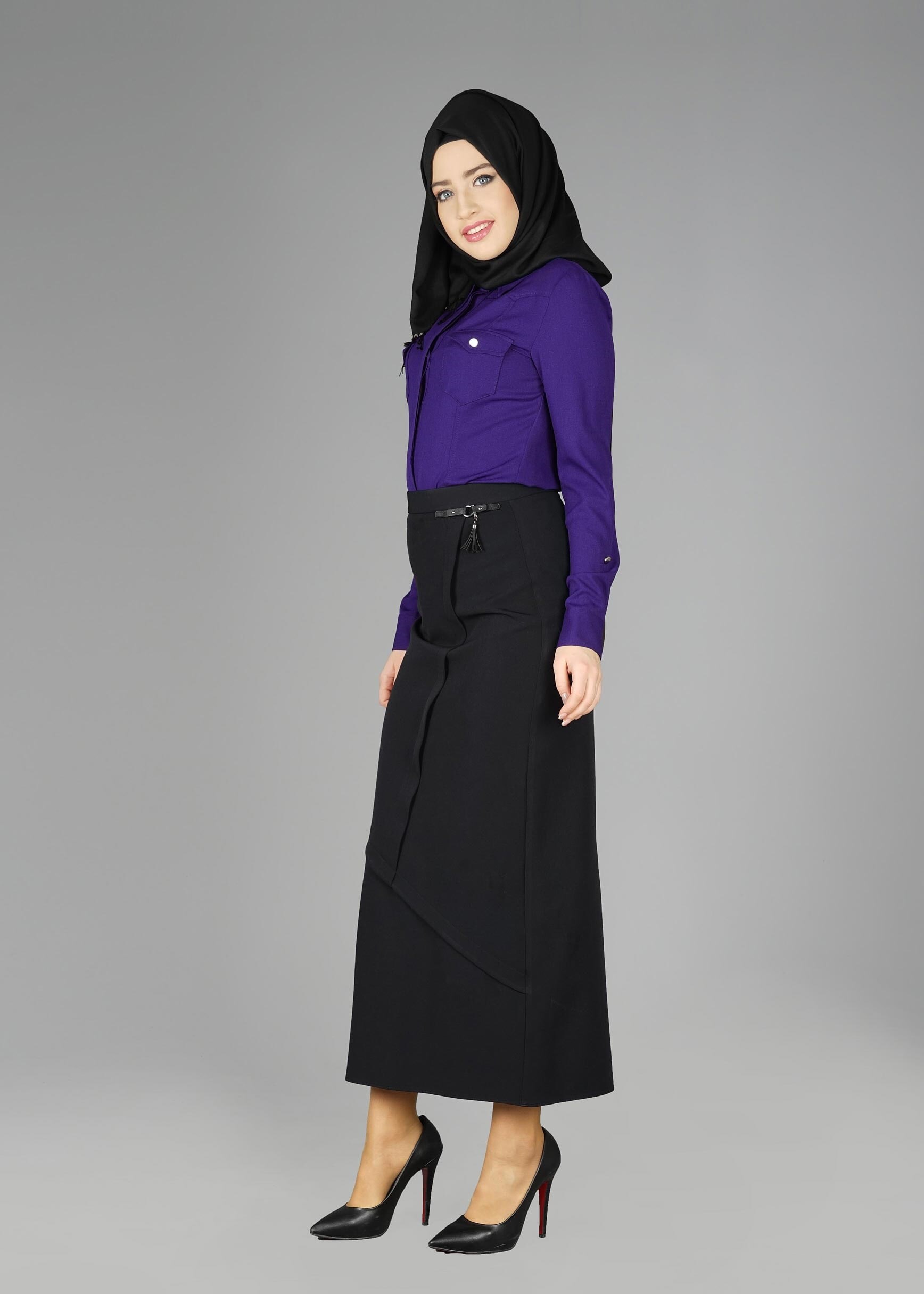 Tesettür giyim LACİVERT 4377 NORA BLUZ 38/46 TEK40