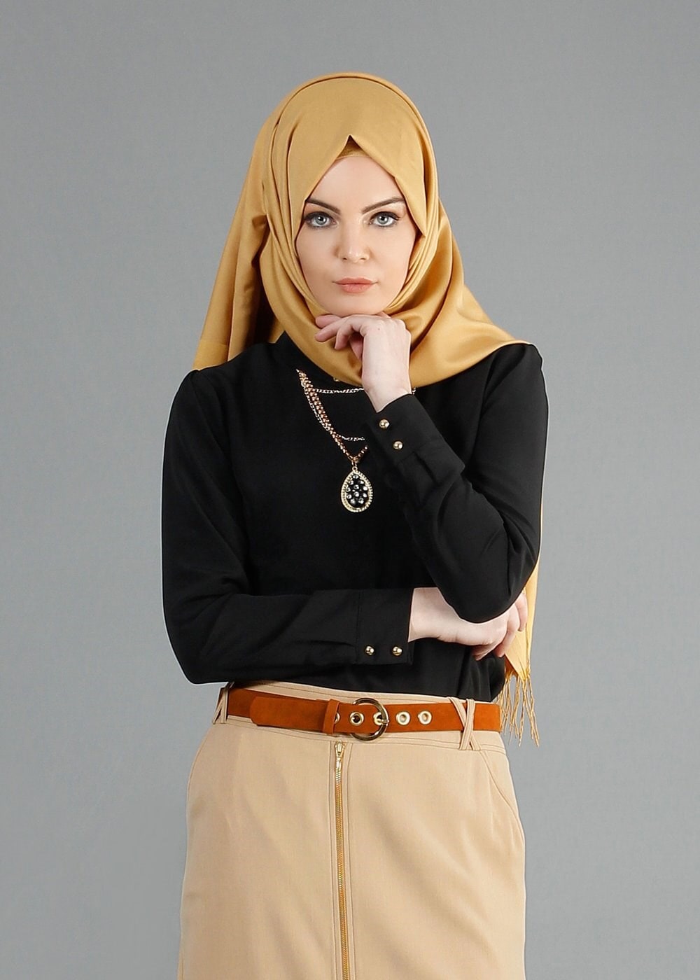 Tesettür giyim SİYAH 4410 Criss Tesettür Bluz 38/46