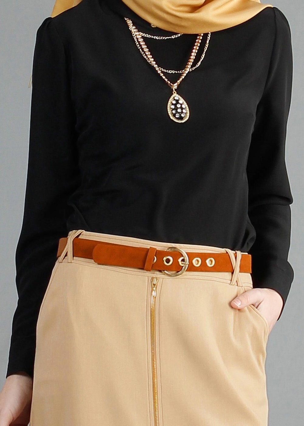 Tesettür giyim SİYAH 4410 Criss Tesettür Bluz 38/46