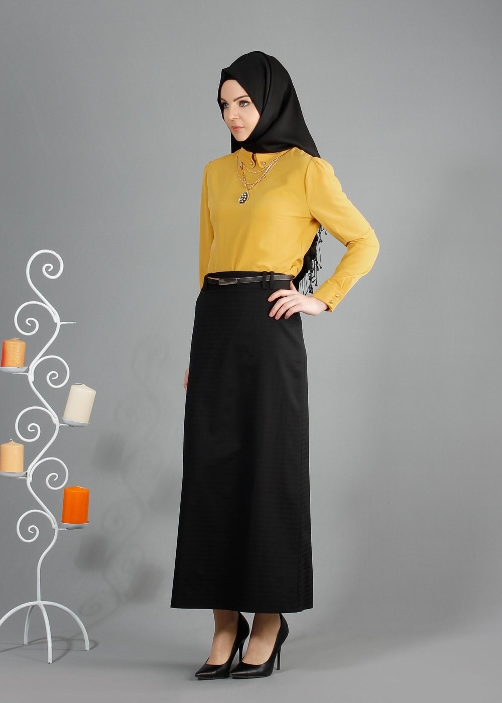 Tesettür giyim SARI 4410 Criss Tesettür Bluz 38/46