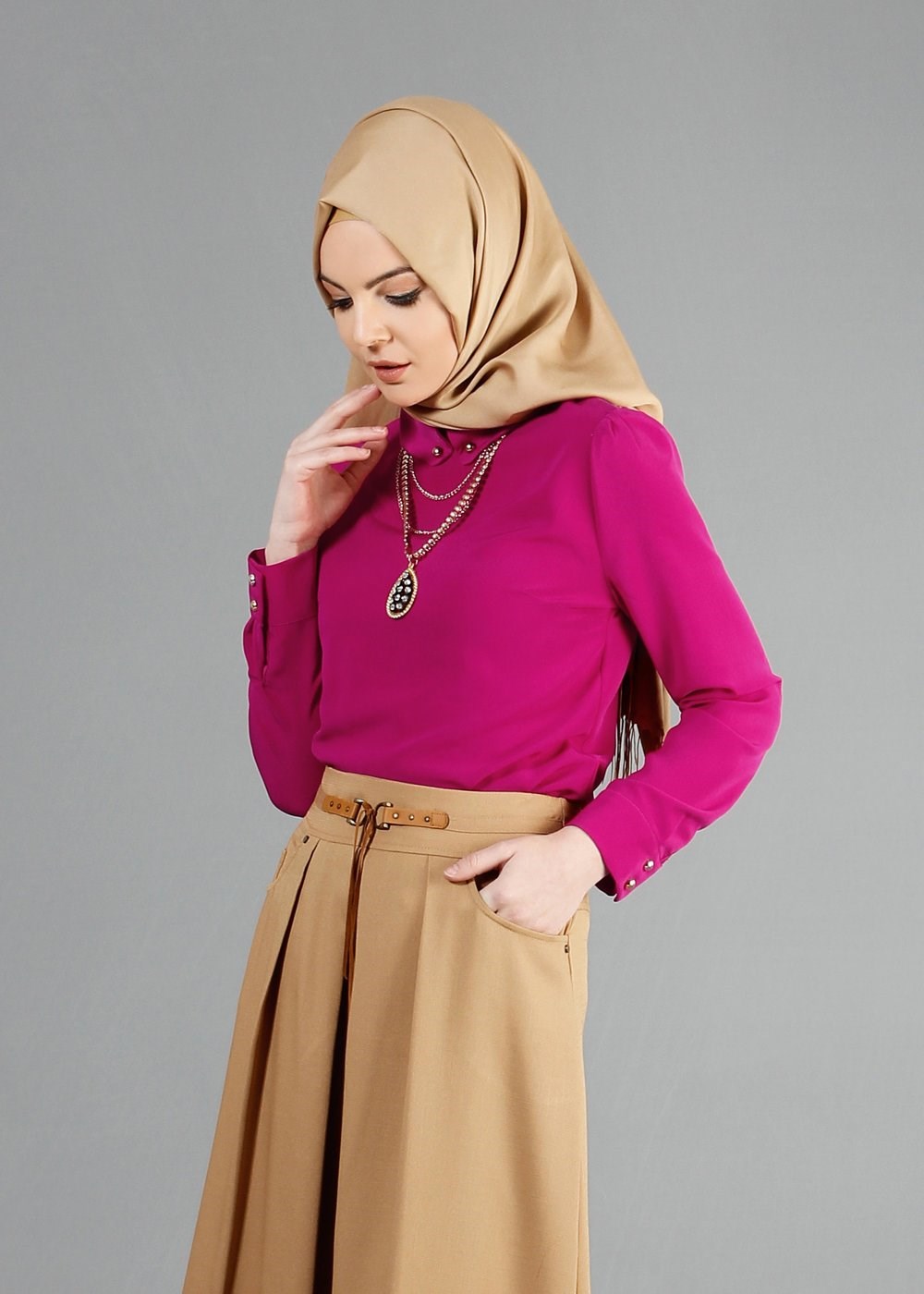 Tesettür giyim FUŞYA 4410 Criss Tesettür Bluz 38/46