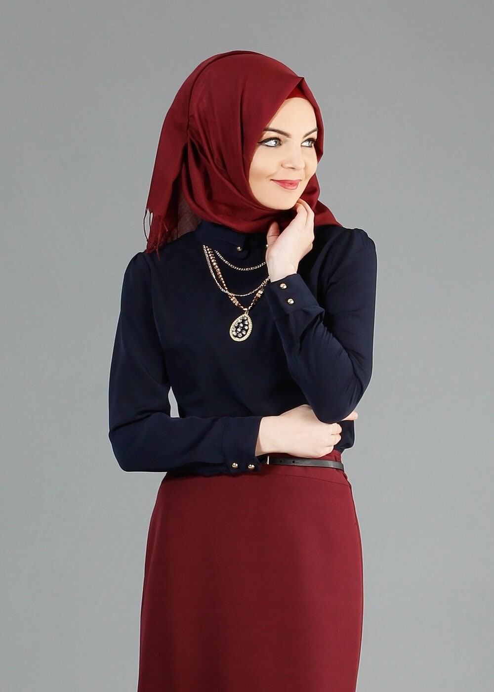 Tesettür giyim LACİVERT 4410 Criss Tesettür Bluz 38/46