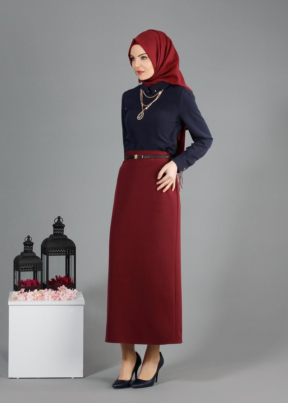 Tesettür giyim LACİVERT 4410 Criss Tesettür Bluz 38/46