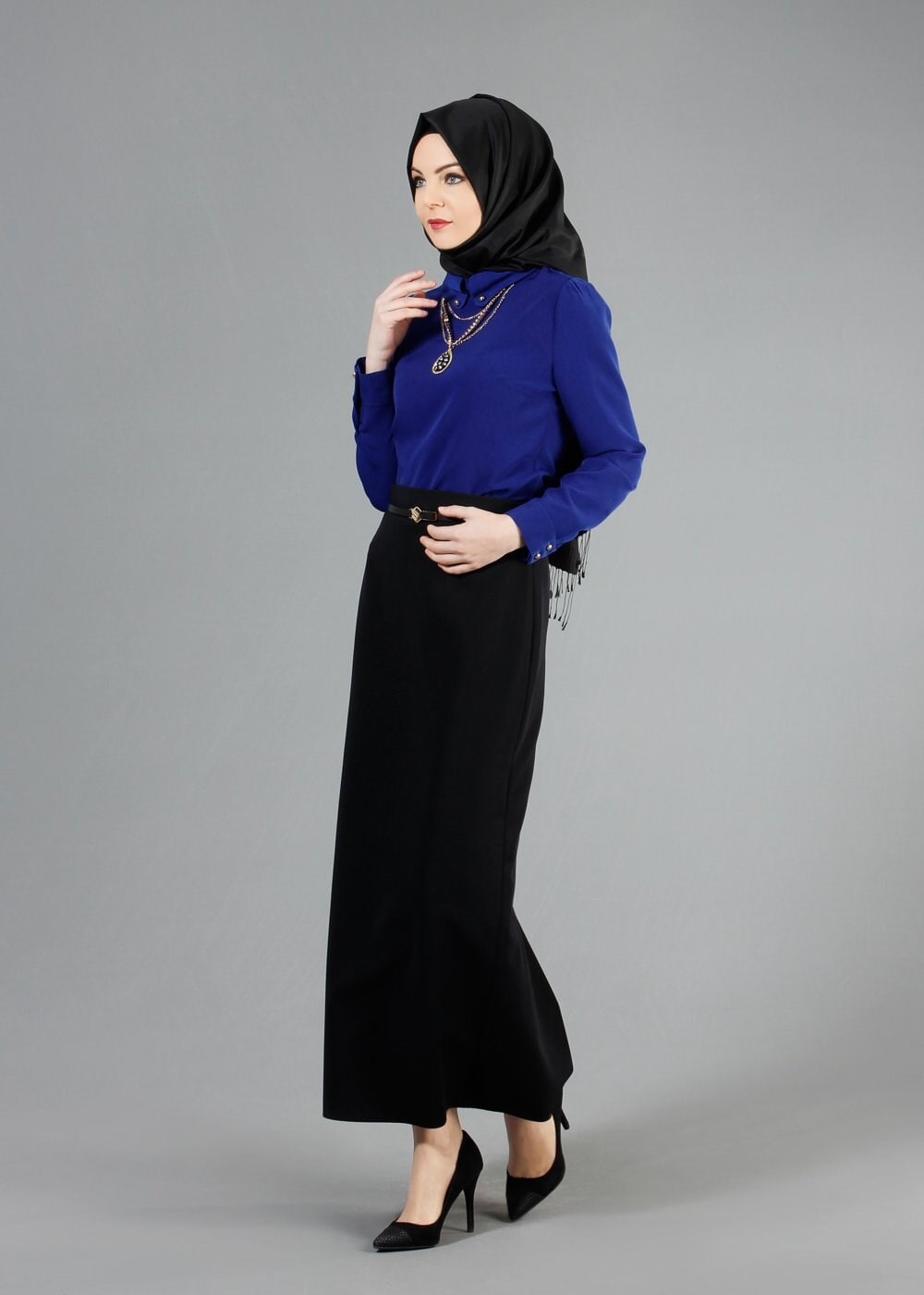 Tesettür giyim MAVİ 4410 Criss Tesettür Bluz 38/46