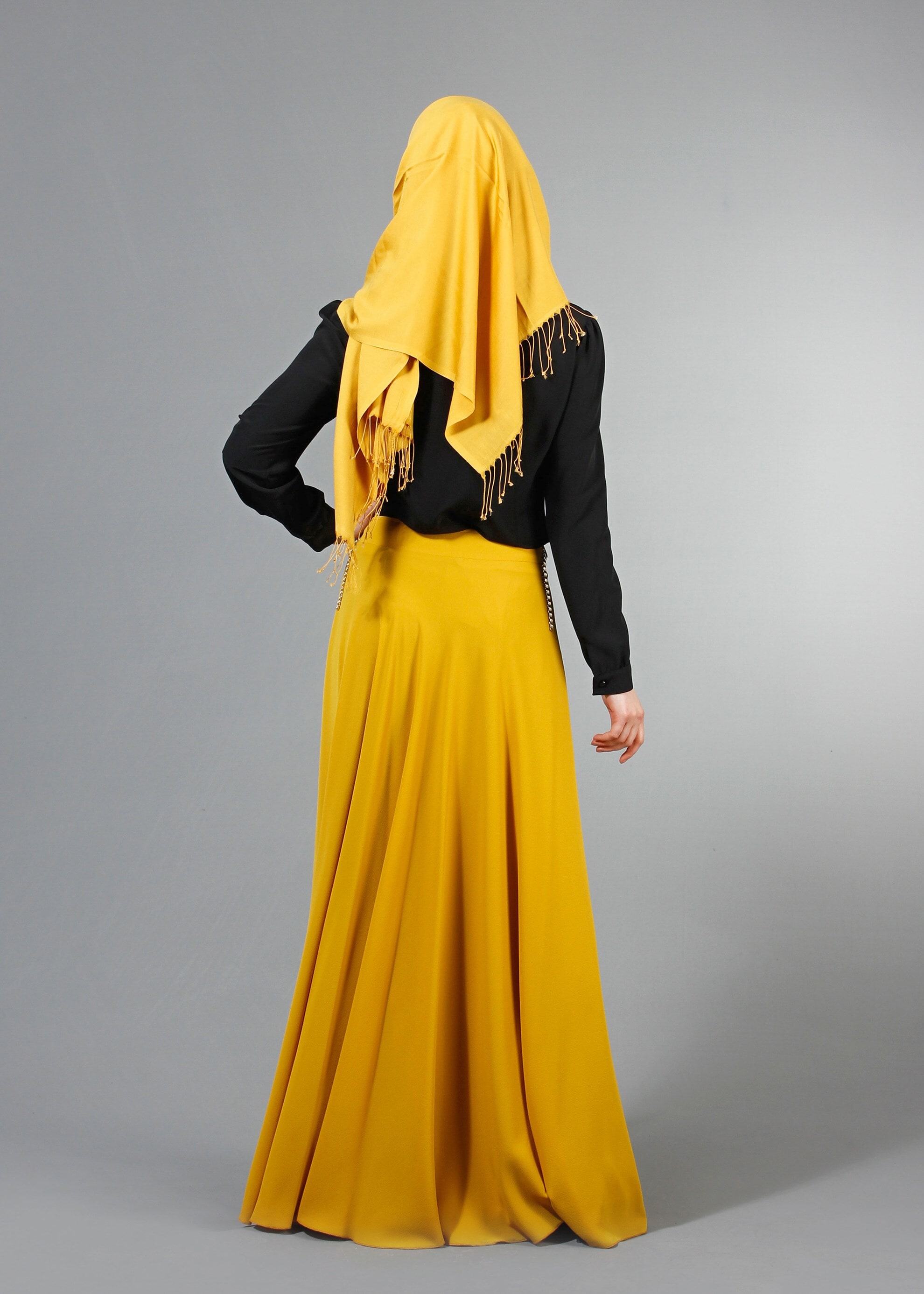 Tesettür giyim SİYAH İNCİ İŞLEME DETAYLI BLUZ 4411