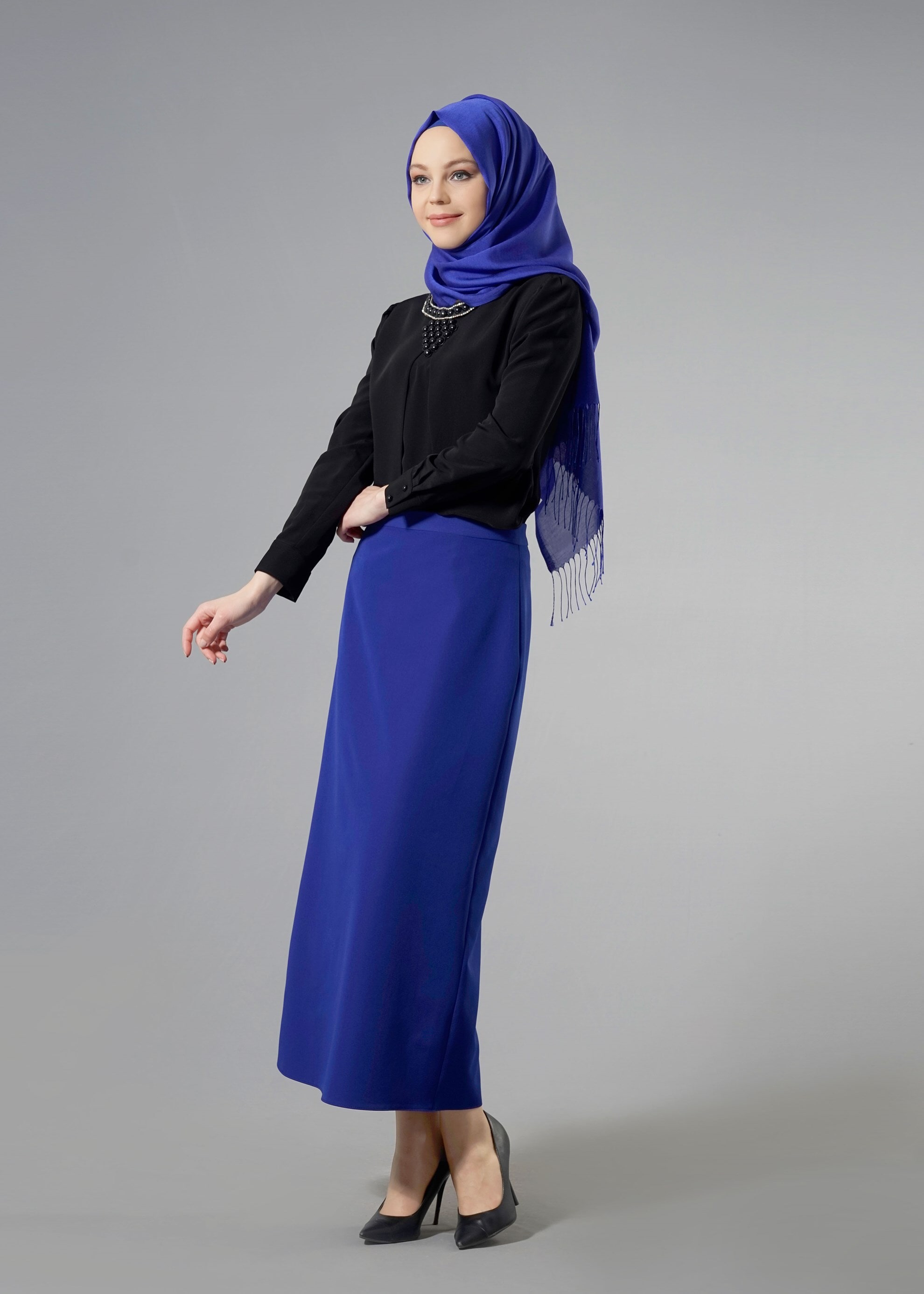 Tesettür giyim SİYAH 4429 Criss Tesettür Bluz 38/44