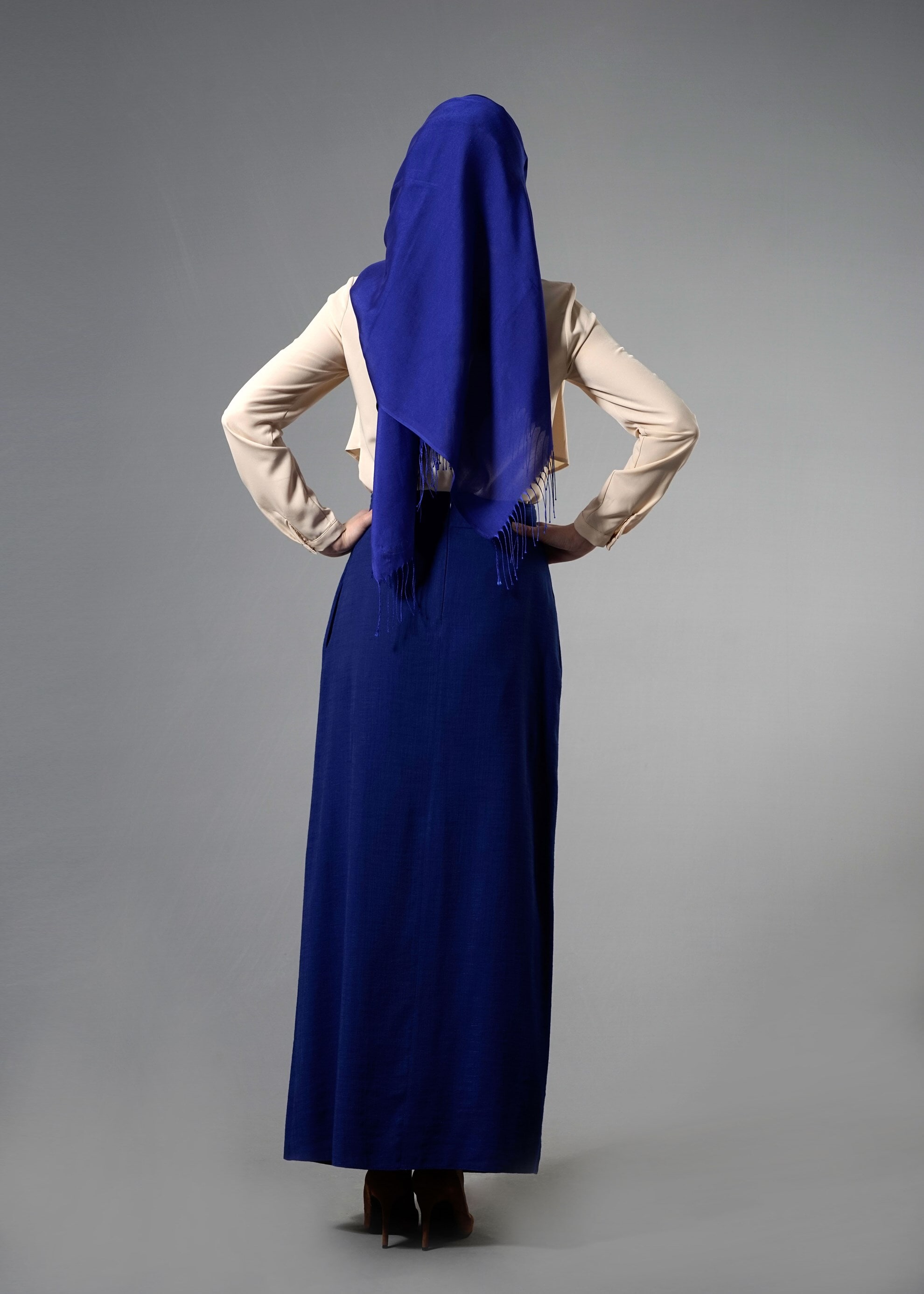 Vêtements hijab BEIGE BLOUSE COL ET POIGNETS DÉTAILLÉS PERLES 4432