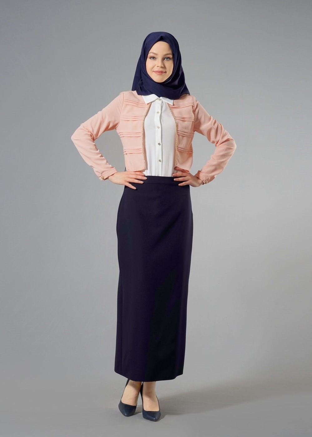 Tesettür giyim PUDRA 4434 Criss Tesettür Bluz 38/44