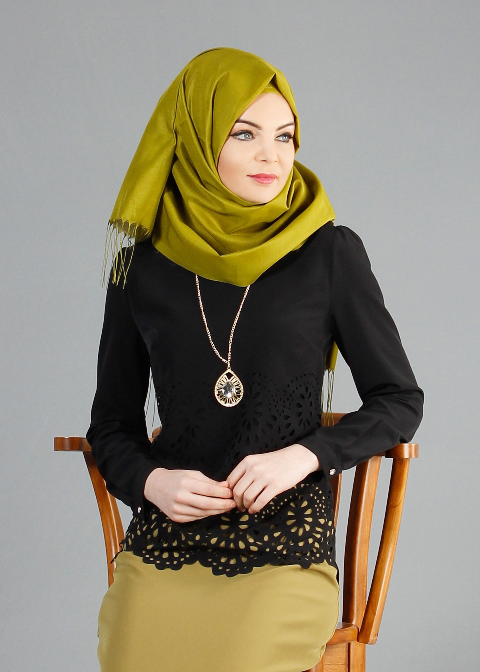 Tesettür giyim SİYAH 4436 Criss Tesettür Bluz  38/44