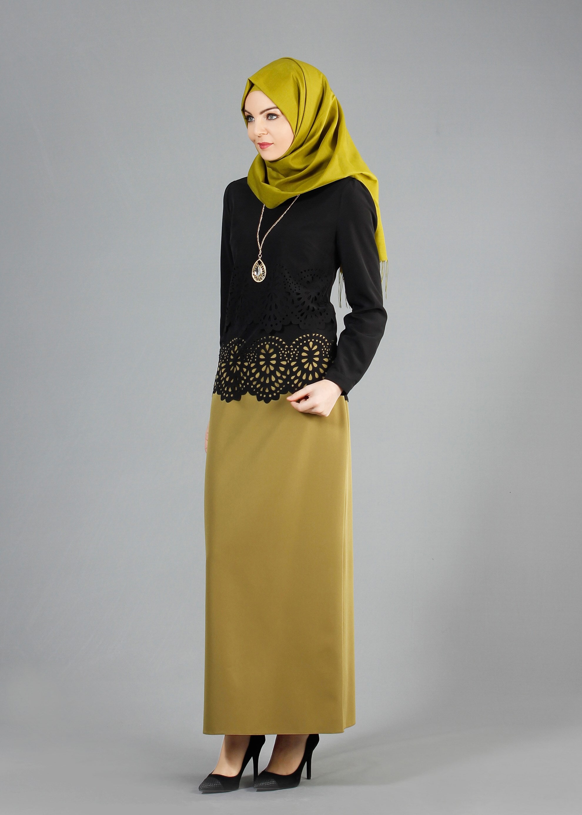 Tesettür giyim SİYAH 4436 Criss Tesettür Bluz  38/44