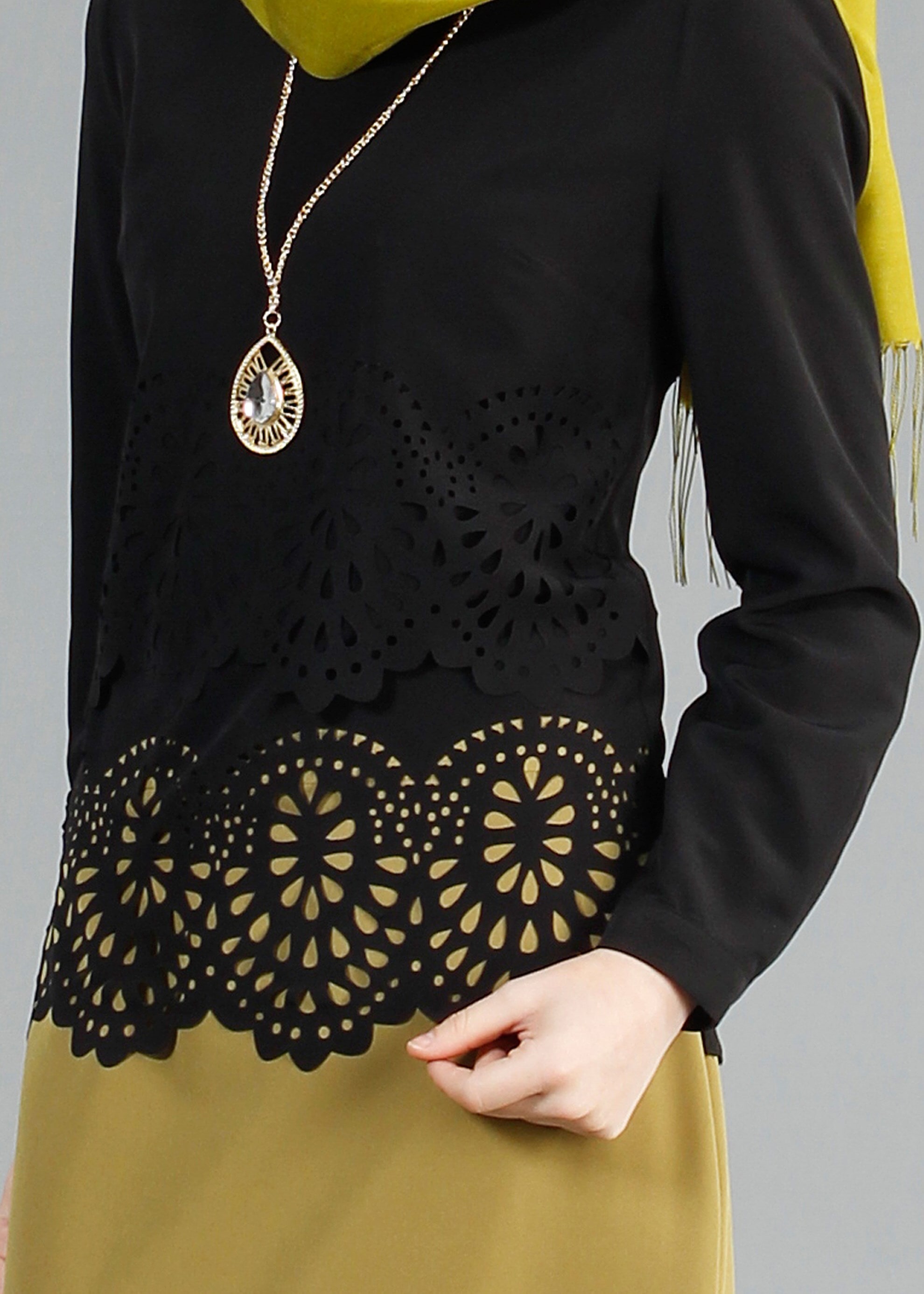 Tesettür giyim SİYAH 4436 Criss Tesettür Bluz  38/44