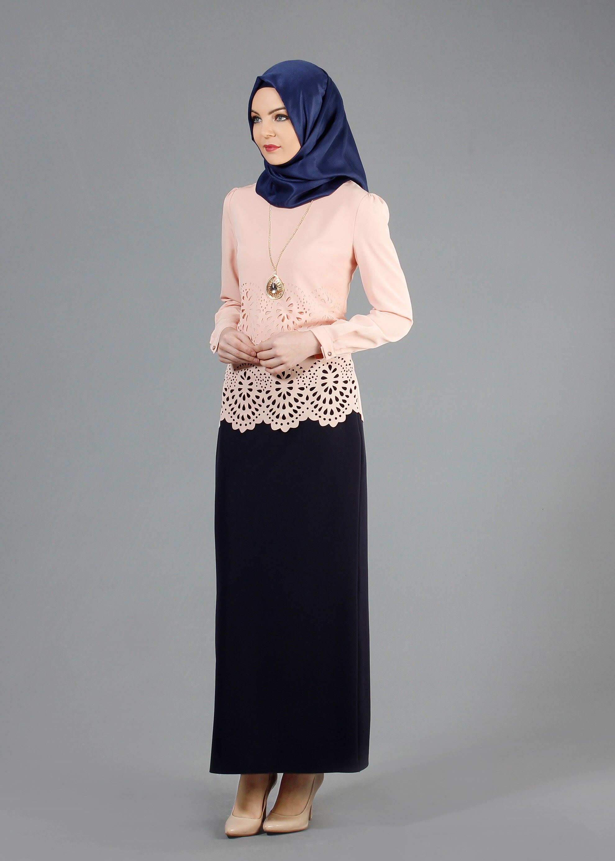 Tesettür giyim PUDRA 4436 Criss Tesettür Bluz  38/44