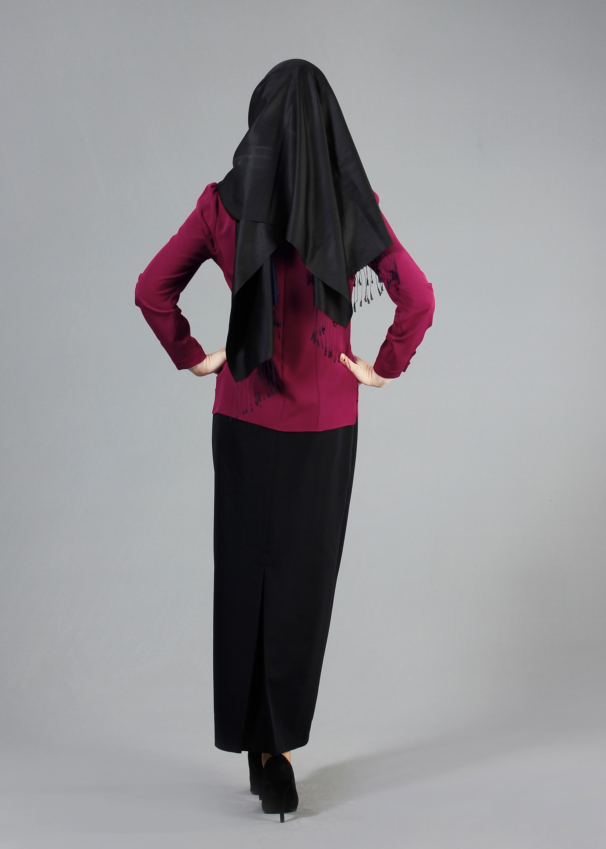 Tesettür giyim BORDO 4436 Criss Tesettür Bluz  38/44