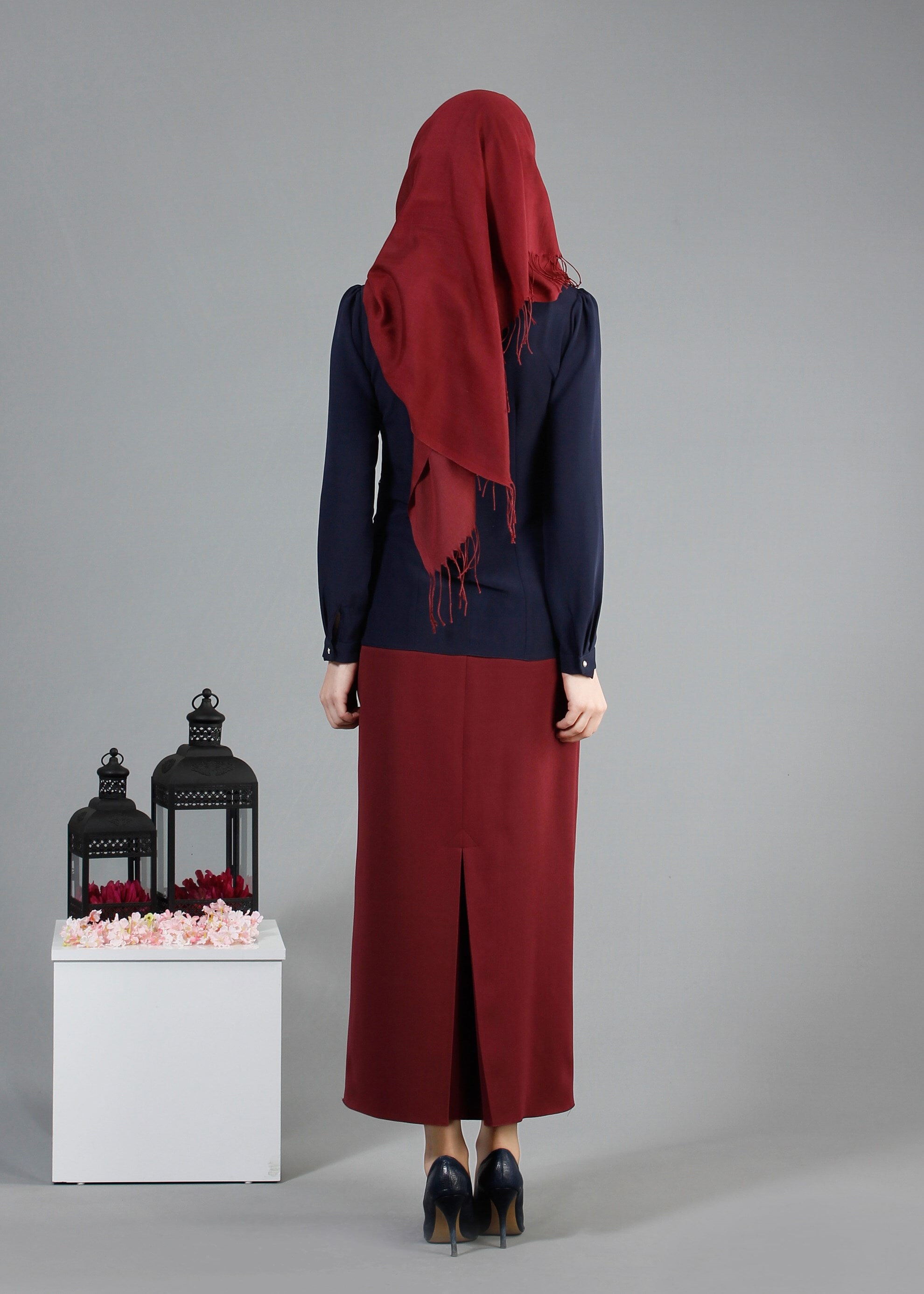 Tesettür giyim LACİVERT 4436 Criss Tesettür Bluz  38/44