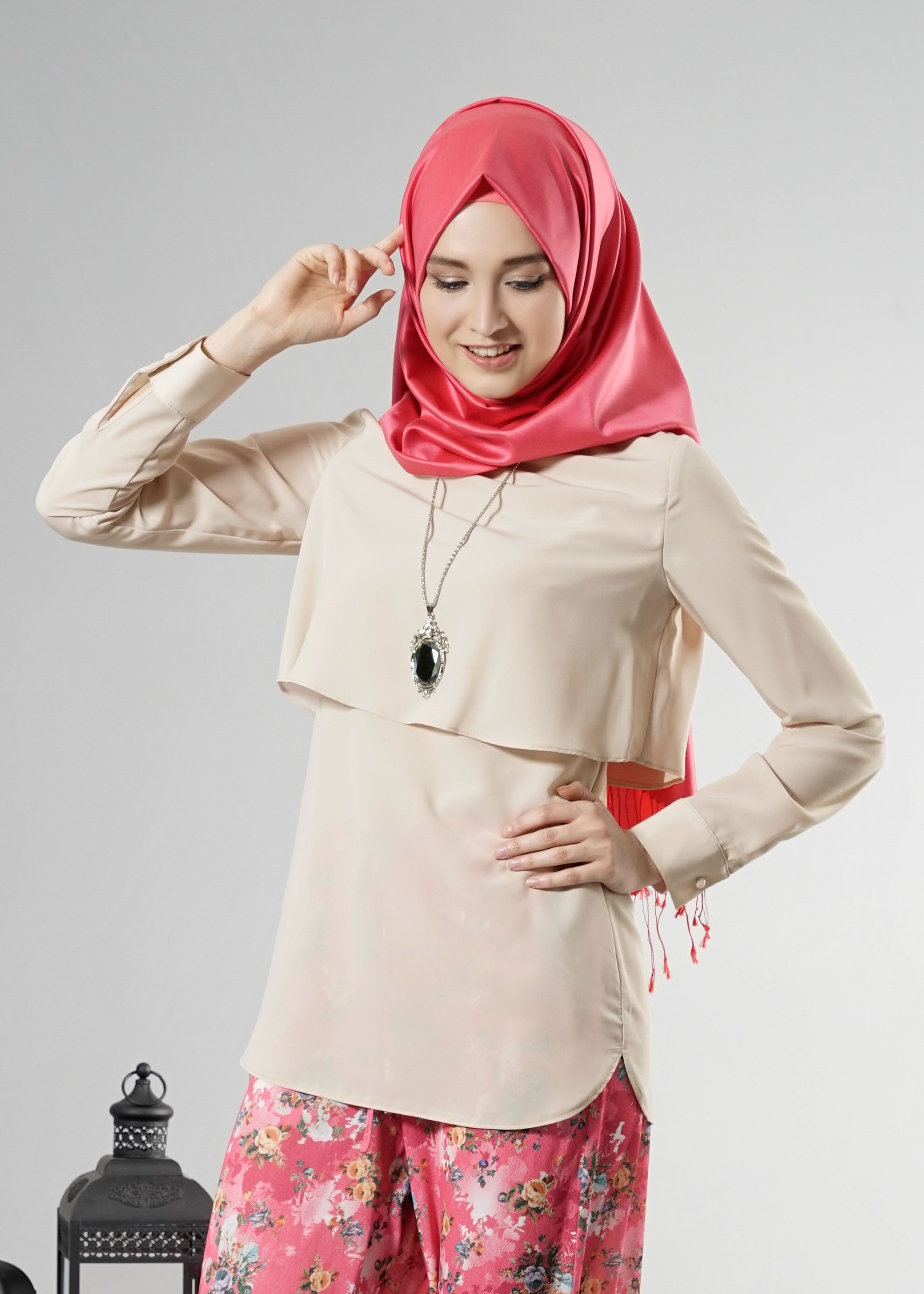 Tesettür giyim BEJ 4443 New Loren Tesettür Bluz 36/44(38) TEK40