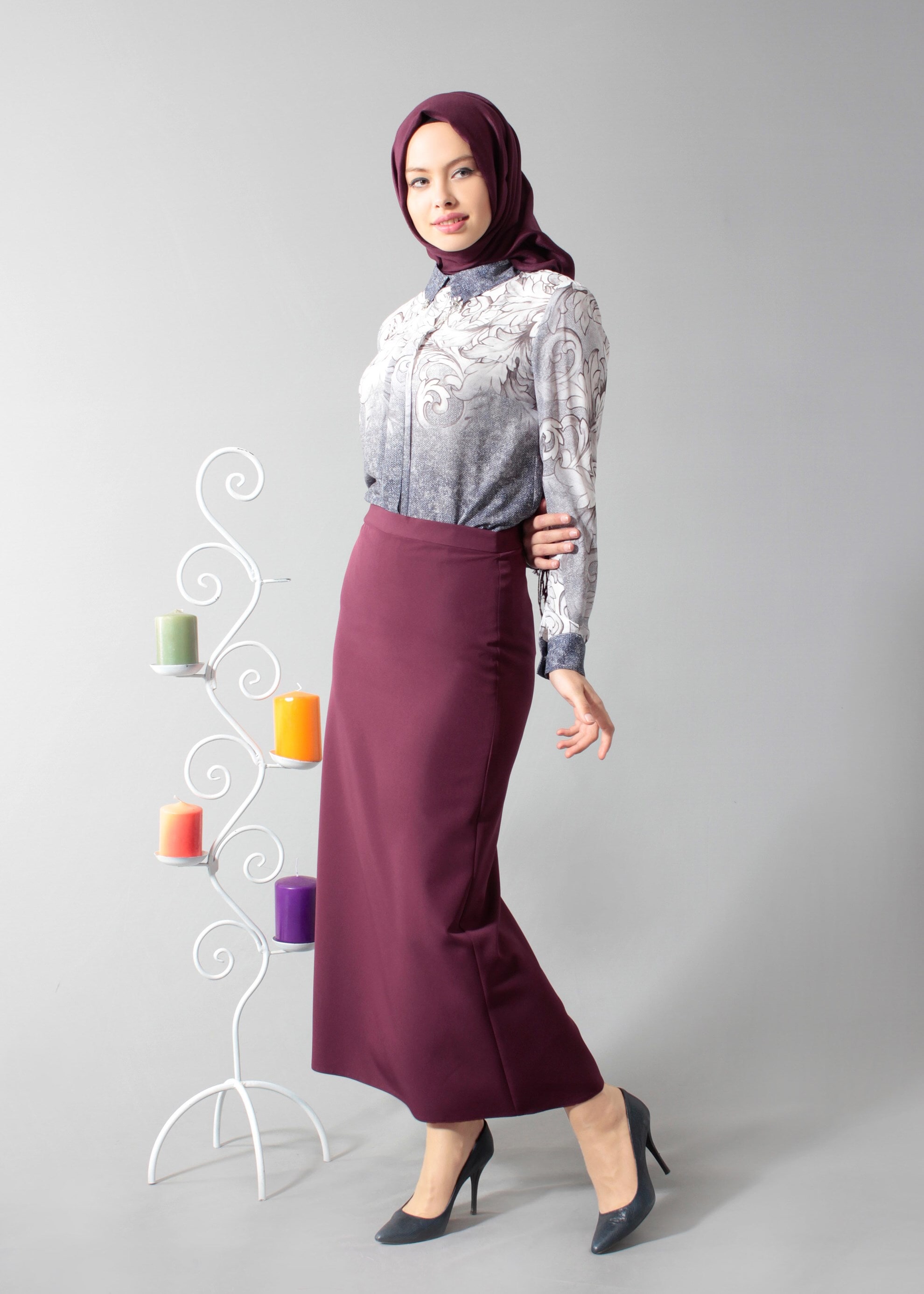 Tesettür giyim LACİVERT 4509 Queen 21068 Tesettür Bluz 40/48 TEK38