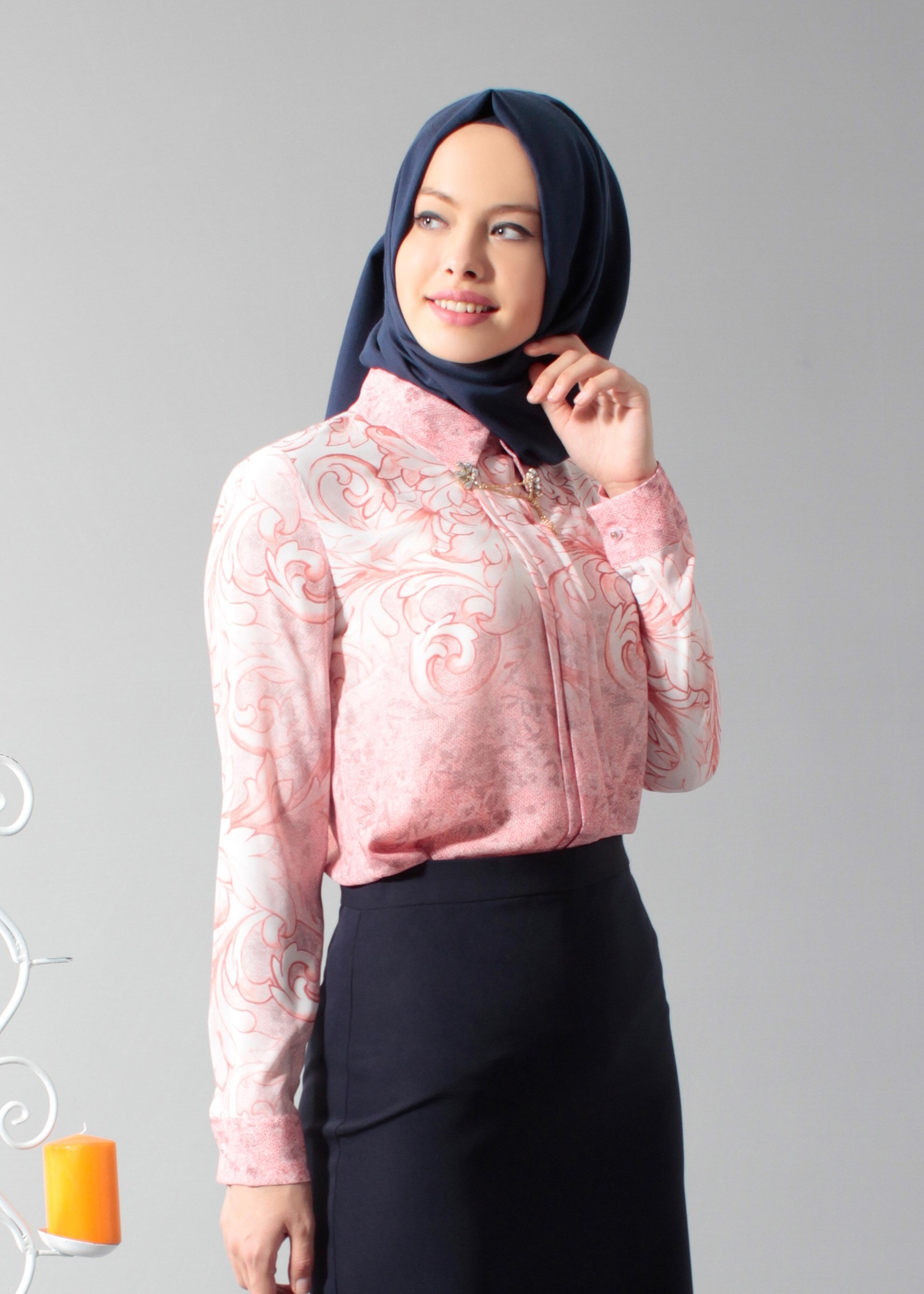 Tesettür giyim PUDRA 4509 Queen 21068 Tesettür Bluz 40/48 TEK38