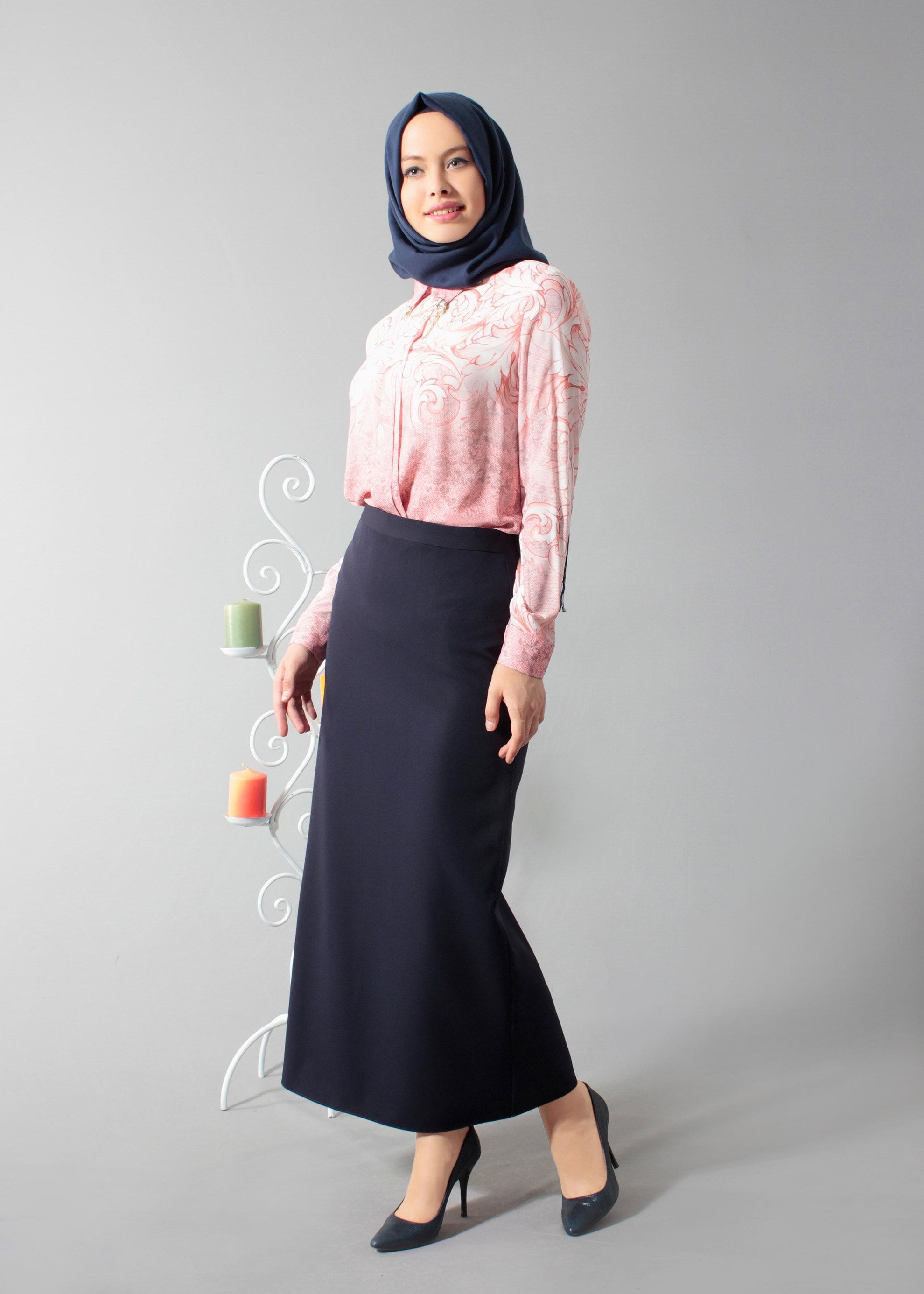 Tesettür giyim PUDRA 4509 Queen 21068 Tesettür Bluz 40/48 TEK38