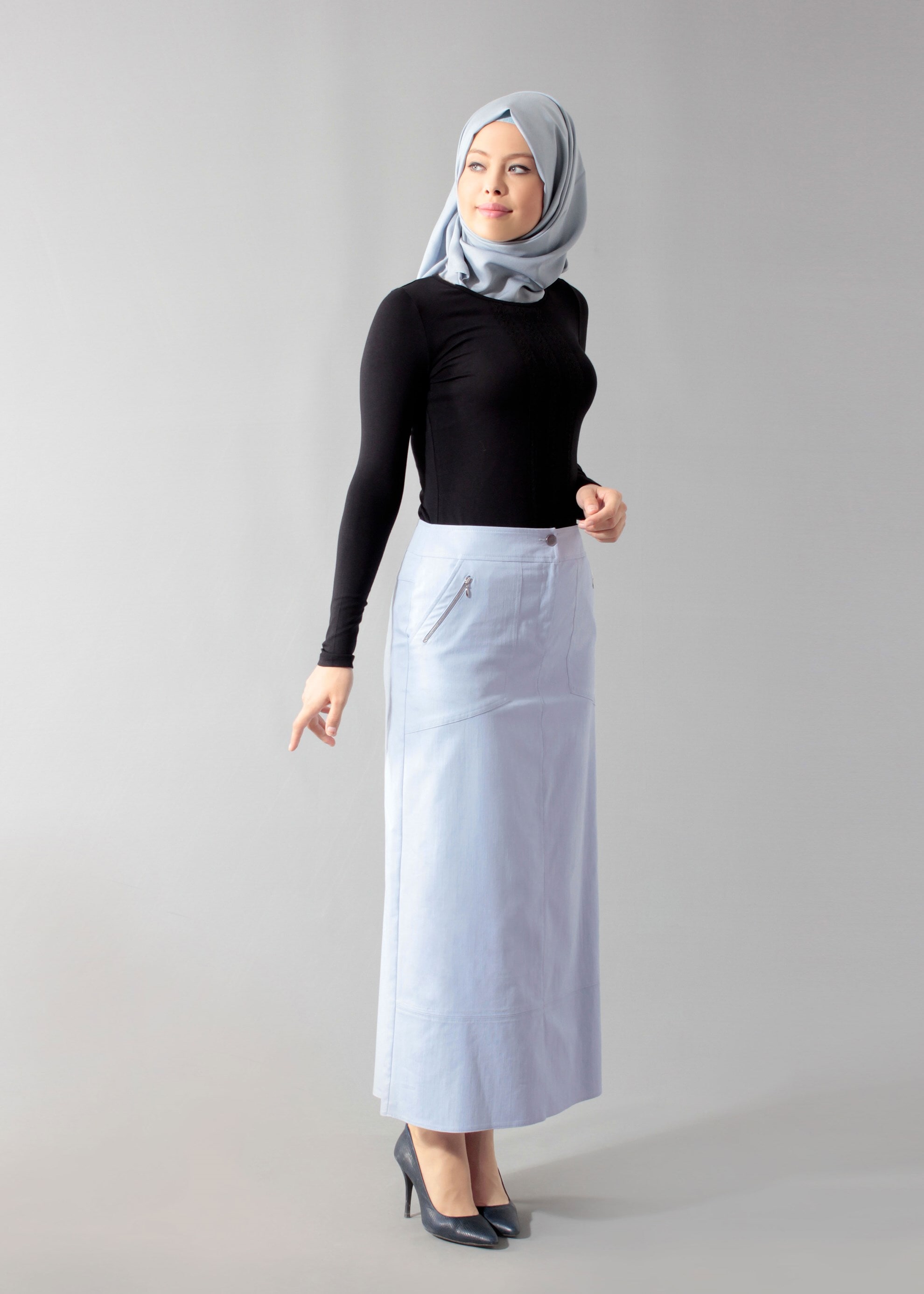 Tesettür giyim SİYAH 4563 New Viscon Lycra Bluz 38/46