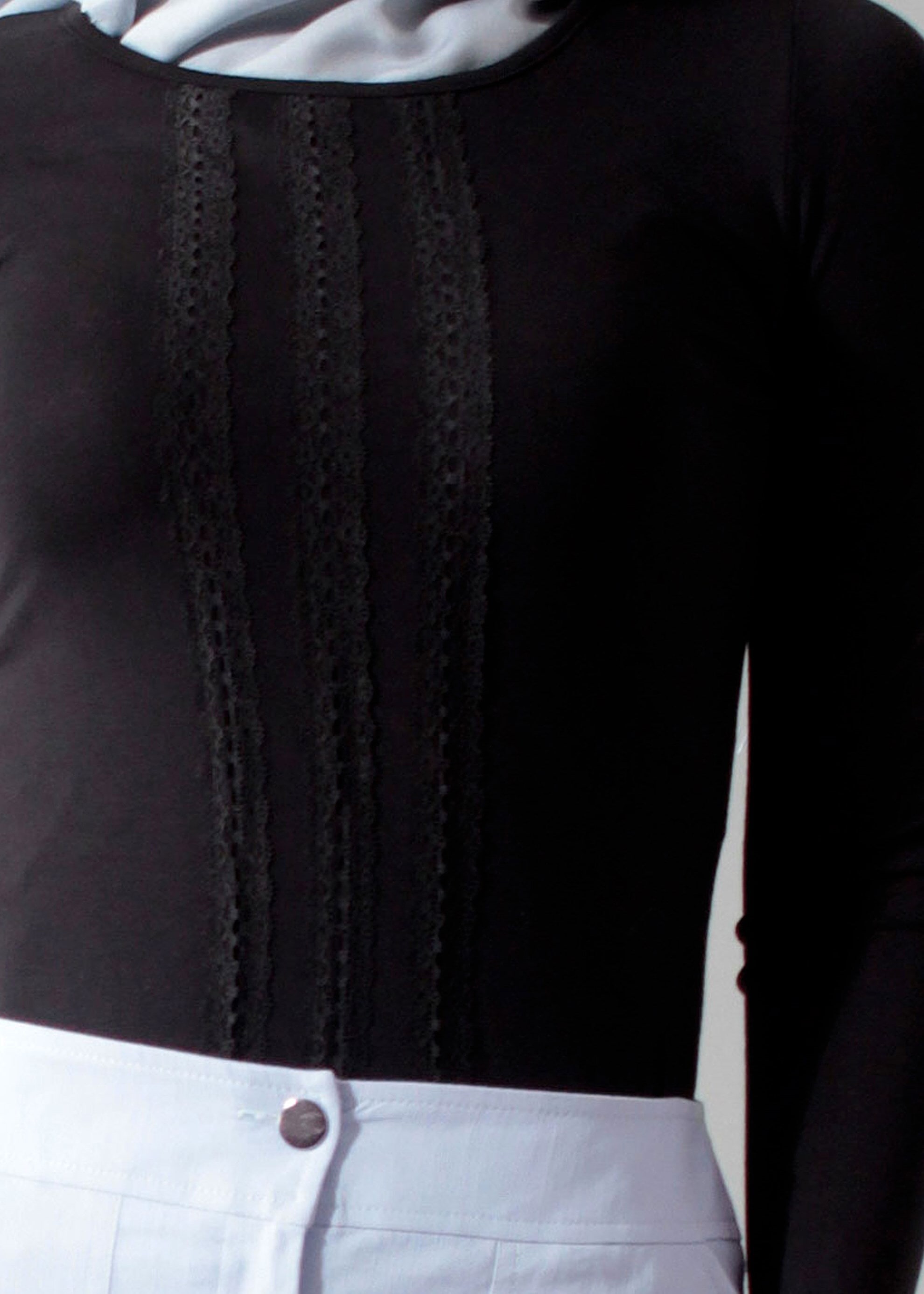 Tesettür giyim SİYAH 4563 New Viscon Lycra Bluz 38/46