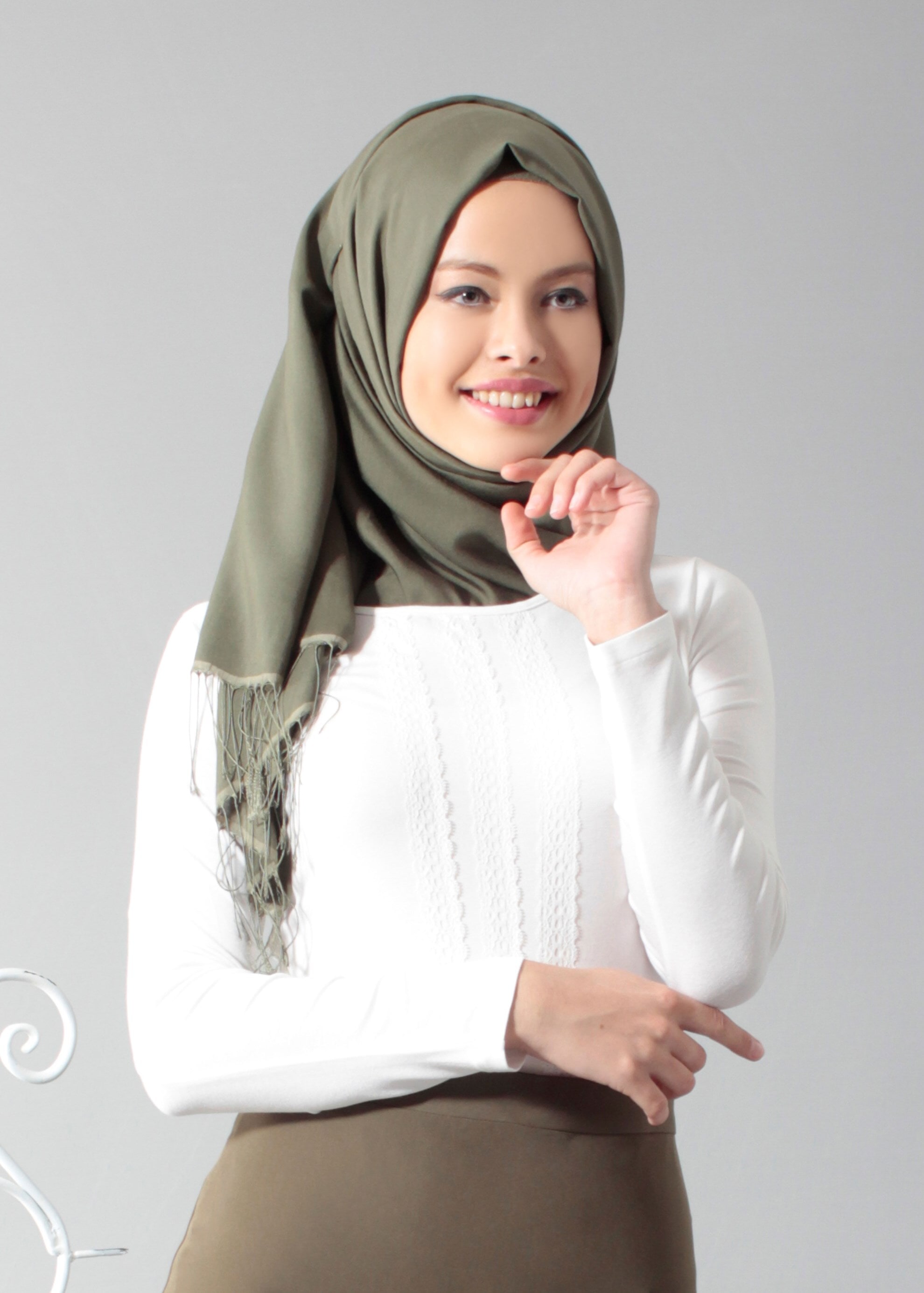 Tesettür giyim BEYAZ 4563 New Viscon Lycra Bluz 38/46