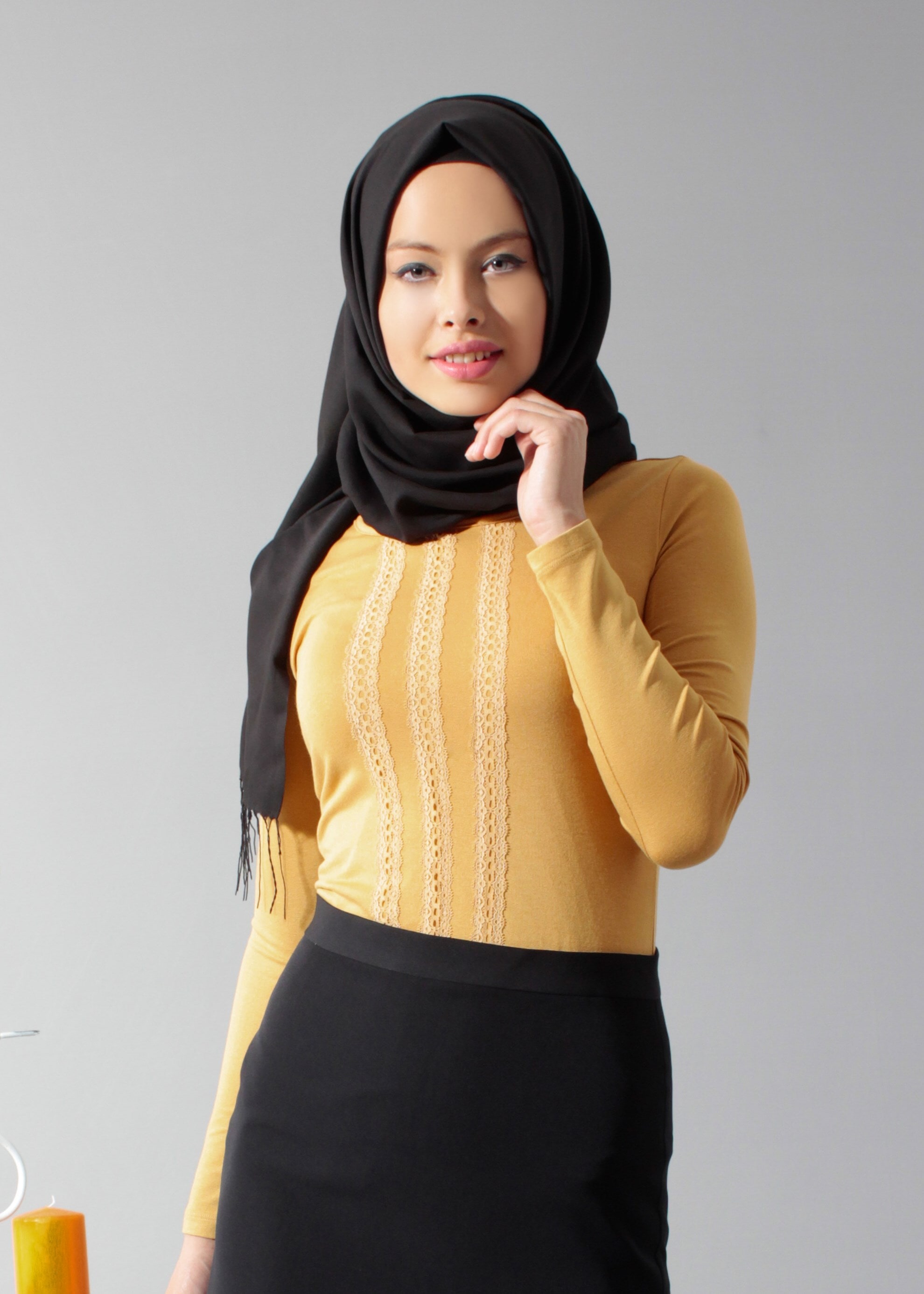 Tesettür giyim SARI 4563 New Viscon Lycra Bluz 38/46