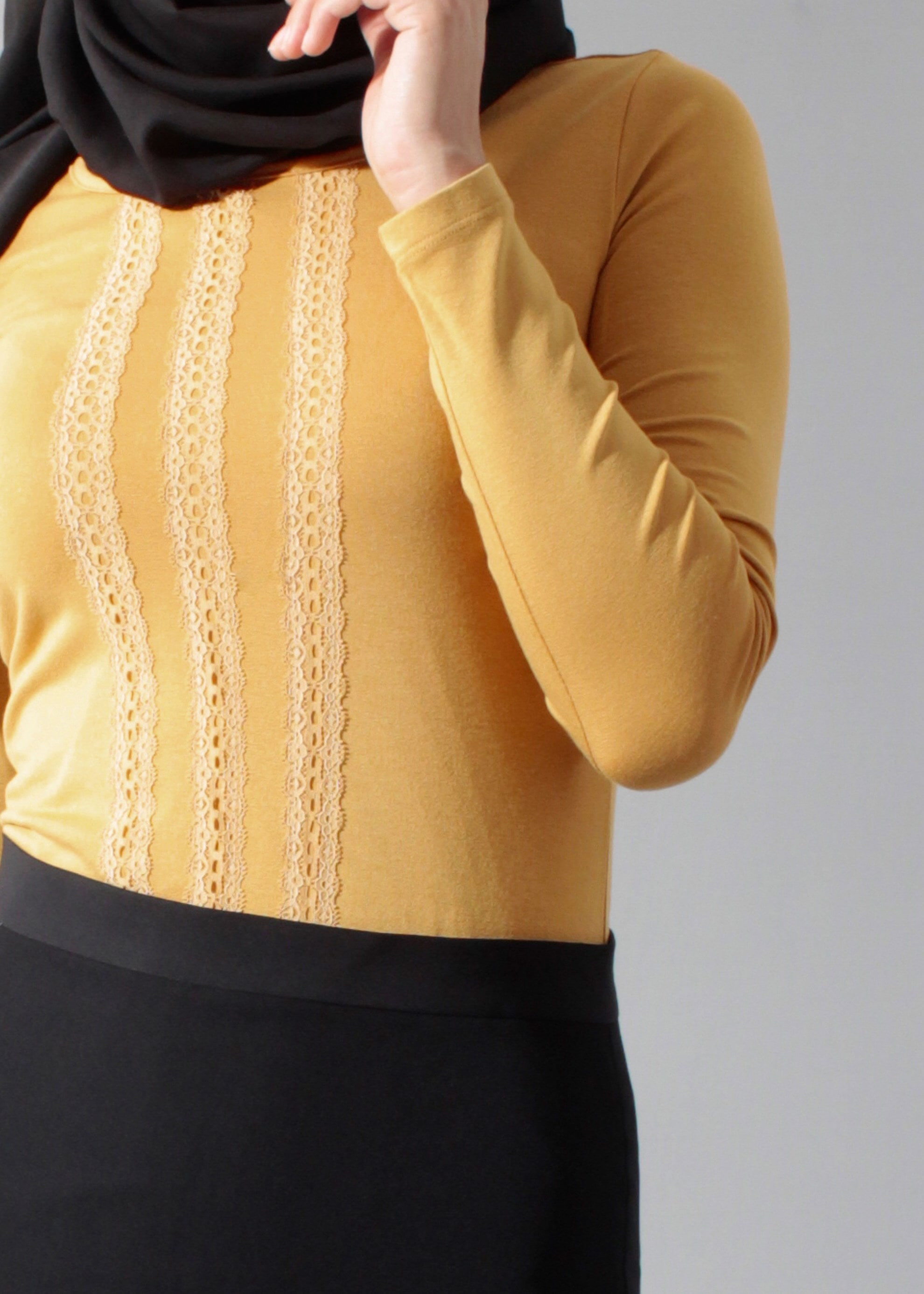 Tesettür giyim SARI 4563 New Viscon Lycra Bluz 38/46