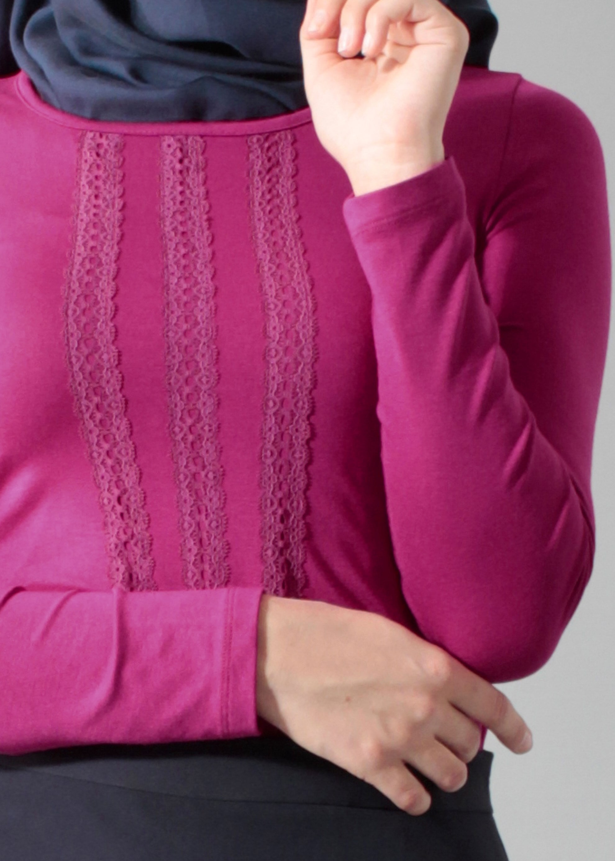 Tesettür giyim FUŞYA 4563 New Viscon Lycra Bluz 38/46