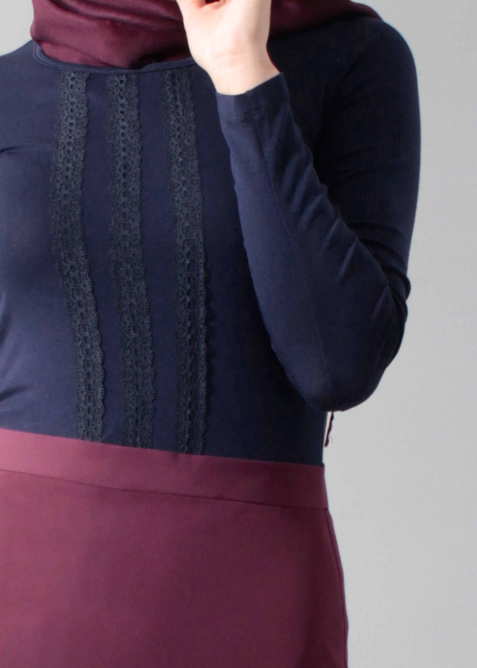 Tesettür giyim LACİVERT 4563 New Viscon Lycra Bluz 38/46