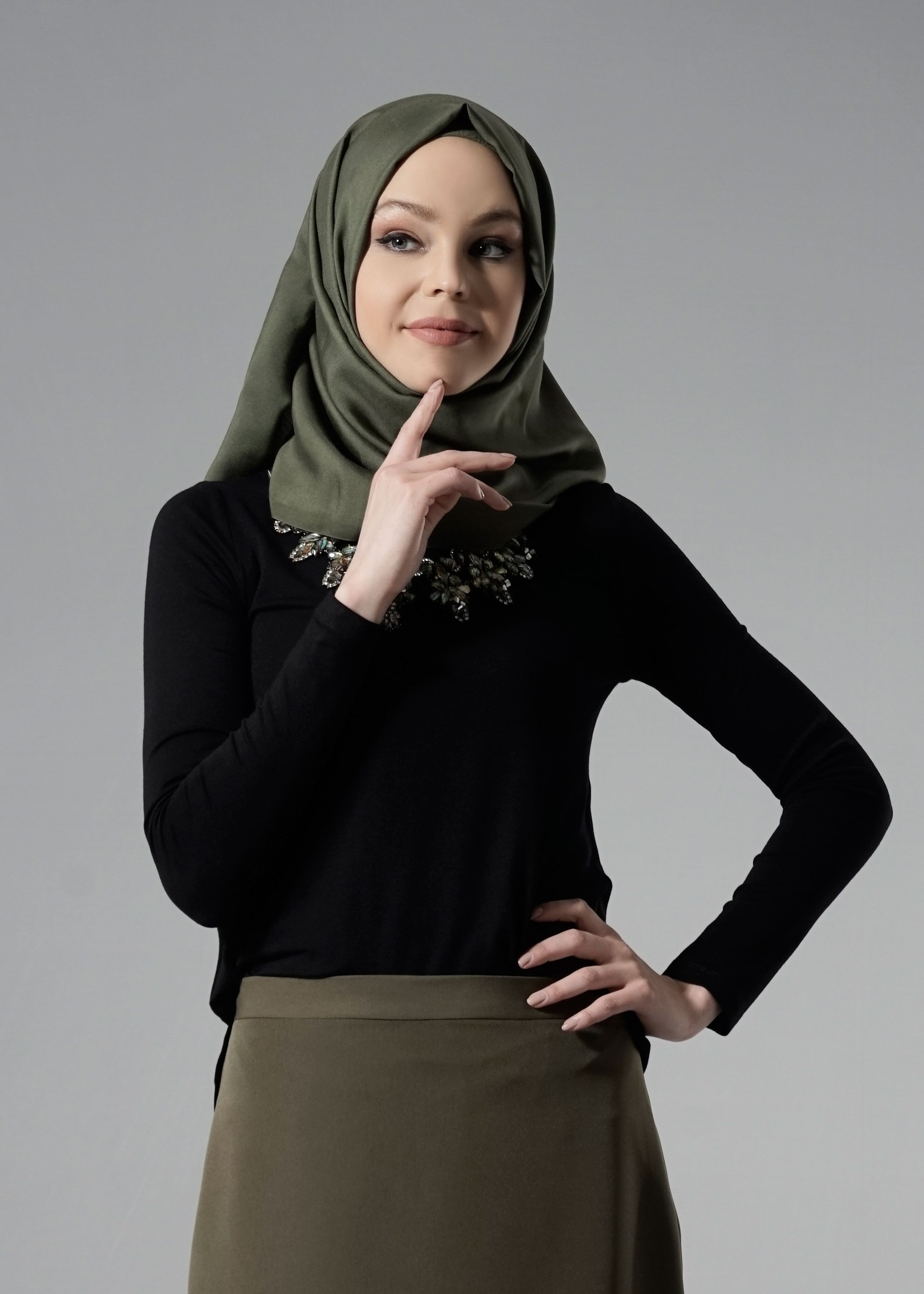 Tesettür giyim SİYAH 4565 New Viscon Lycra Tesettür Bluz 38/46