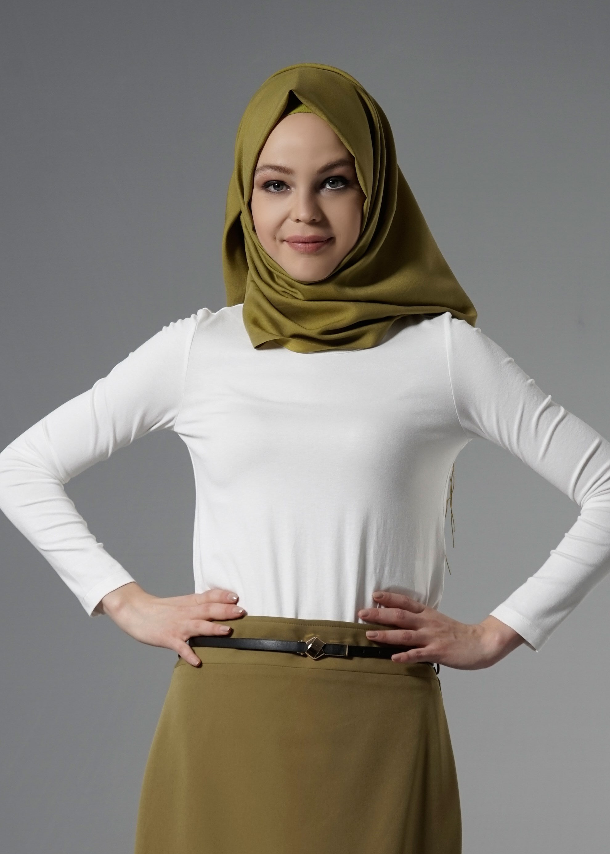 Tesettür giyim BEYAZ 4565 New Viscon Lycra Tesettür Bluz 38/46