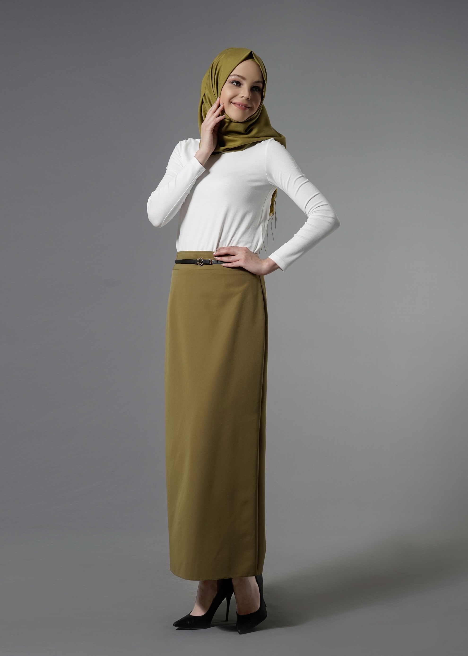 Tesettür giyim BEYAZ 4565 New Viscon Lycra Tesettür Bluz 38/46