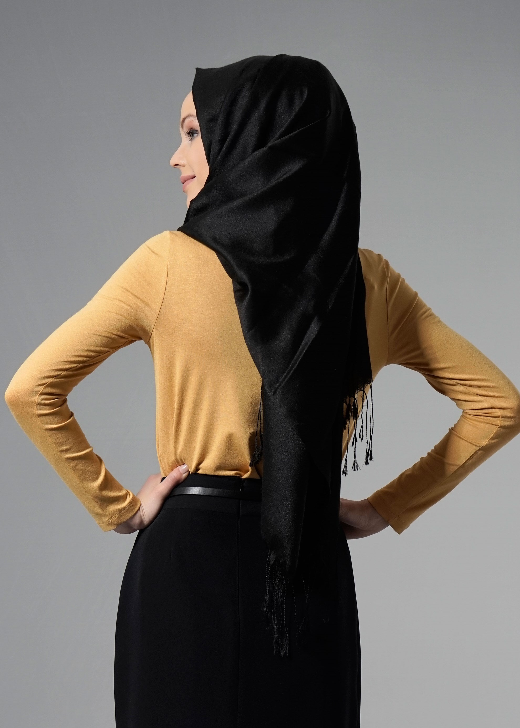 Tesettür giyim SARI 4565 New Viscon Lycra Tesettür Bluz 38/46