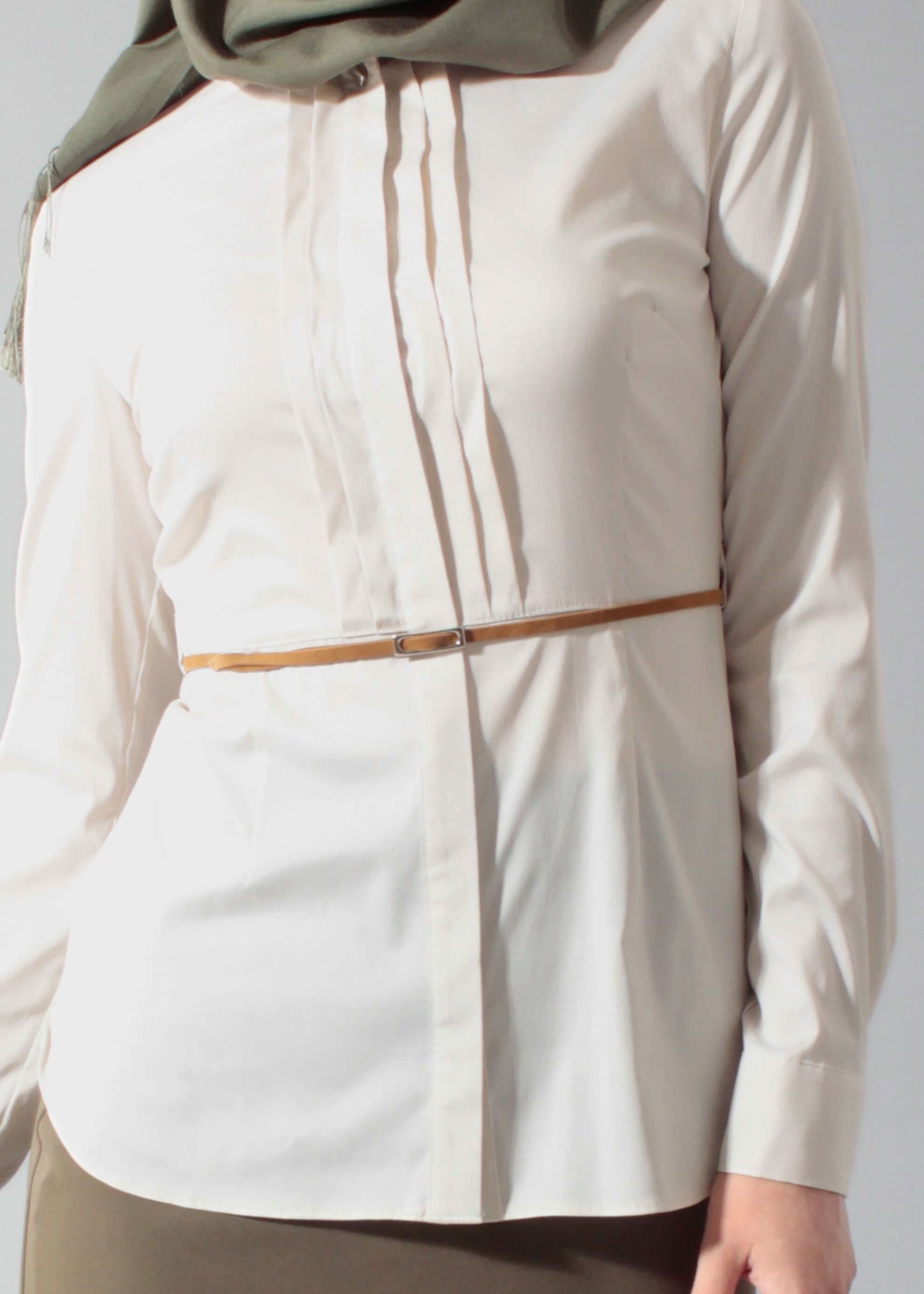 Tesettür giyim BEJ 4590 Selena Diagonal Tesettür Bluz 38/44 TEK40