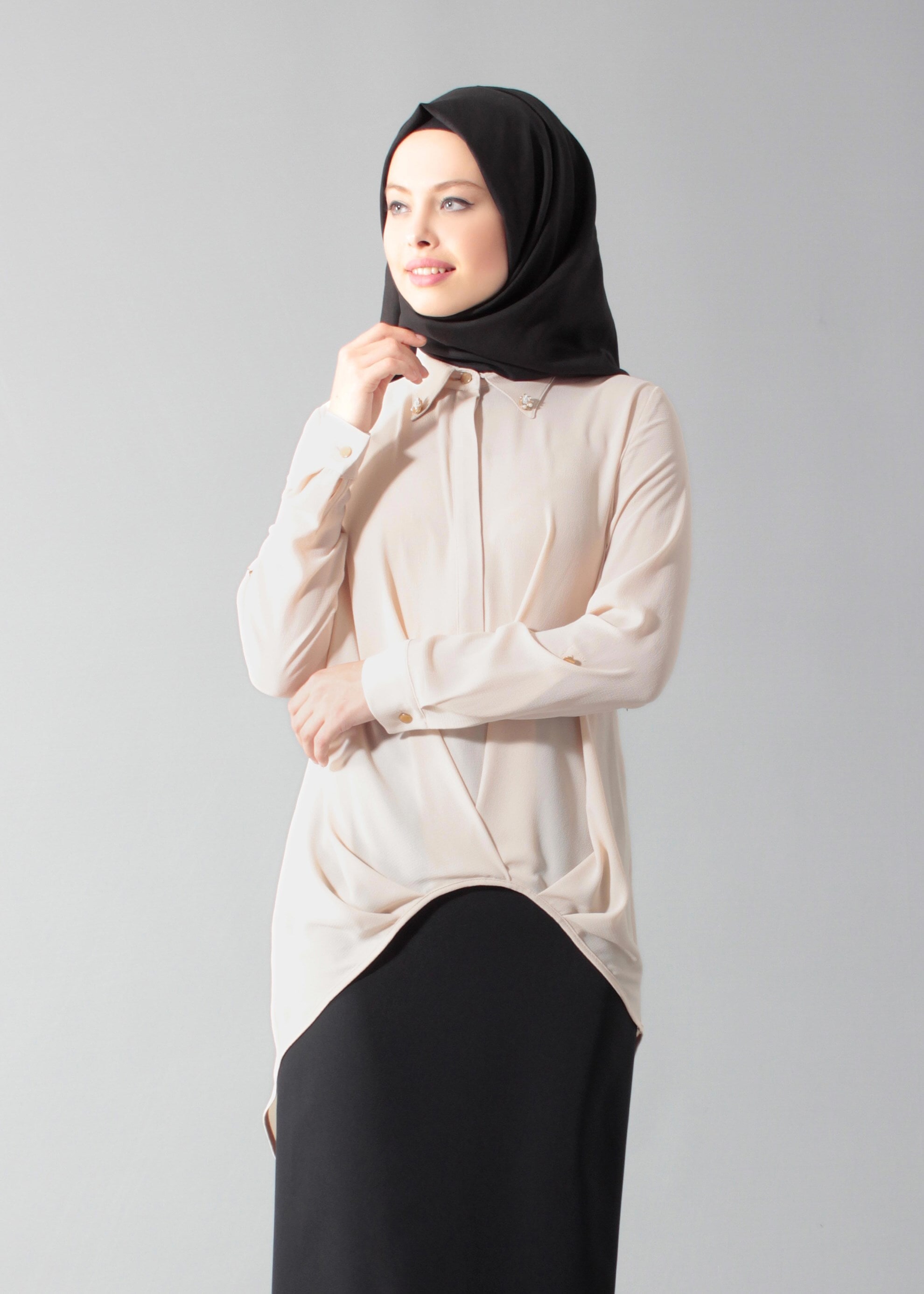 Tesettür giyim BEJ 4607 Lima Tesettür 7536 Bluz 36/44 TEK38