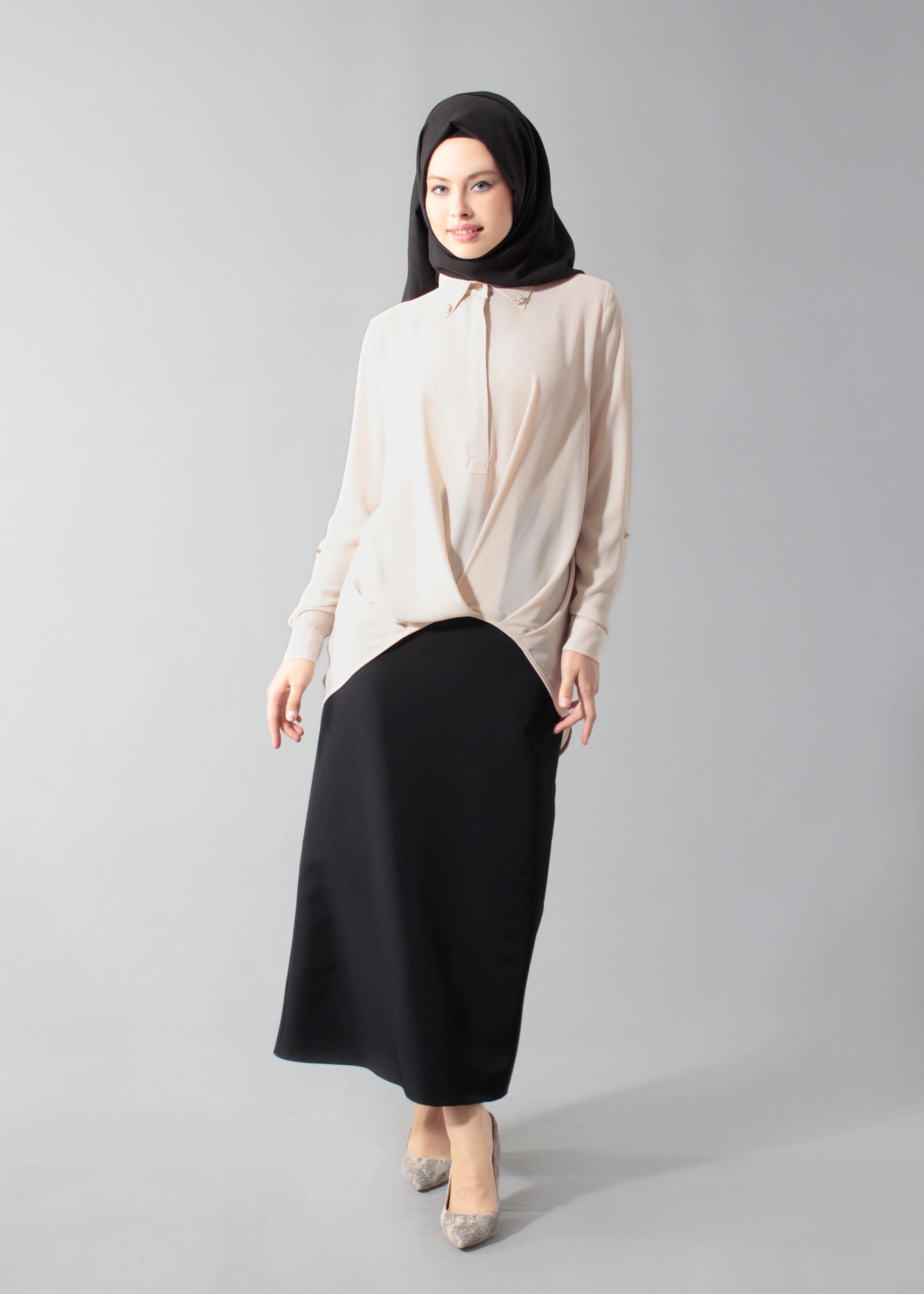 Tesettür giyim BEJ 4607 Lima Tesettür 7536 Bluz 36/44 TEK38