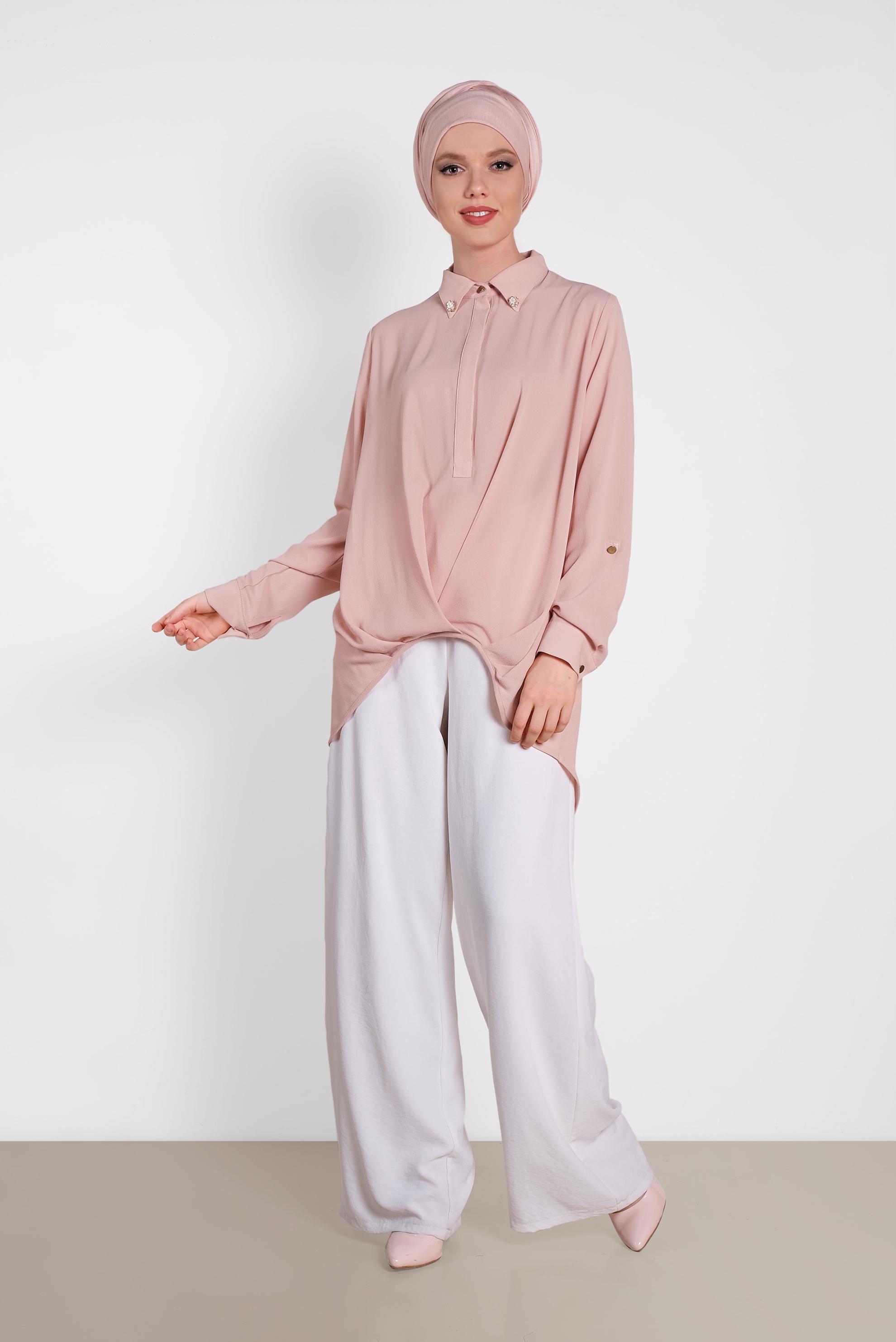 Tesettür giyim PUDRA 4607 Lima Tesettür 7536 Bluz 36/44 TEK38