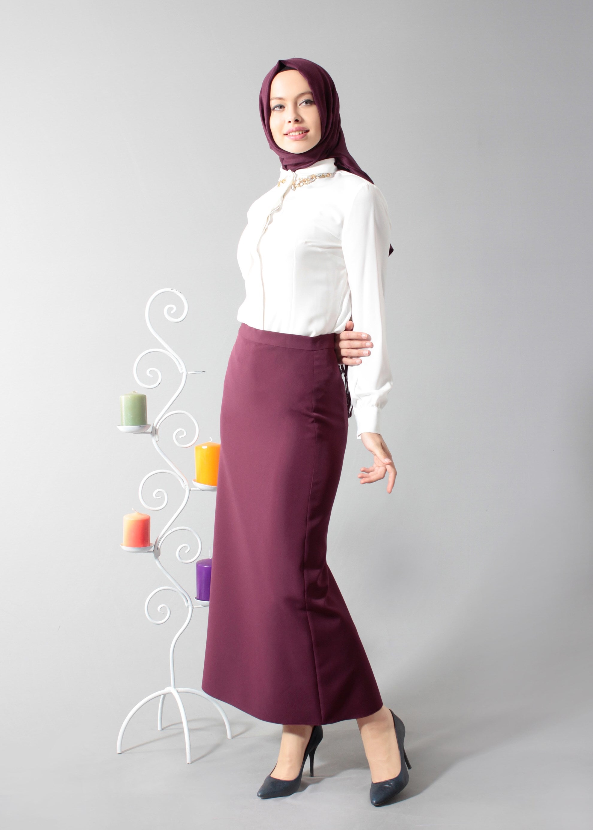 Tesettür giyim BEYAZ 4608 Soft Tesettür Bluz 38/46 TEK40