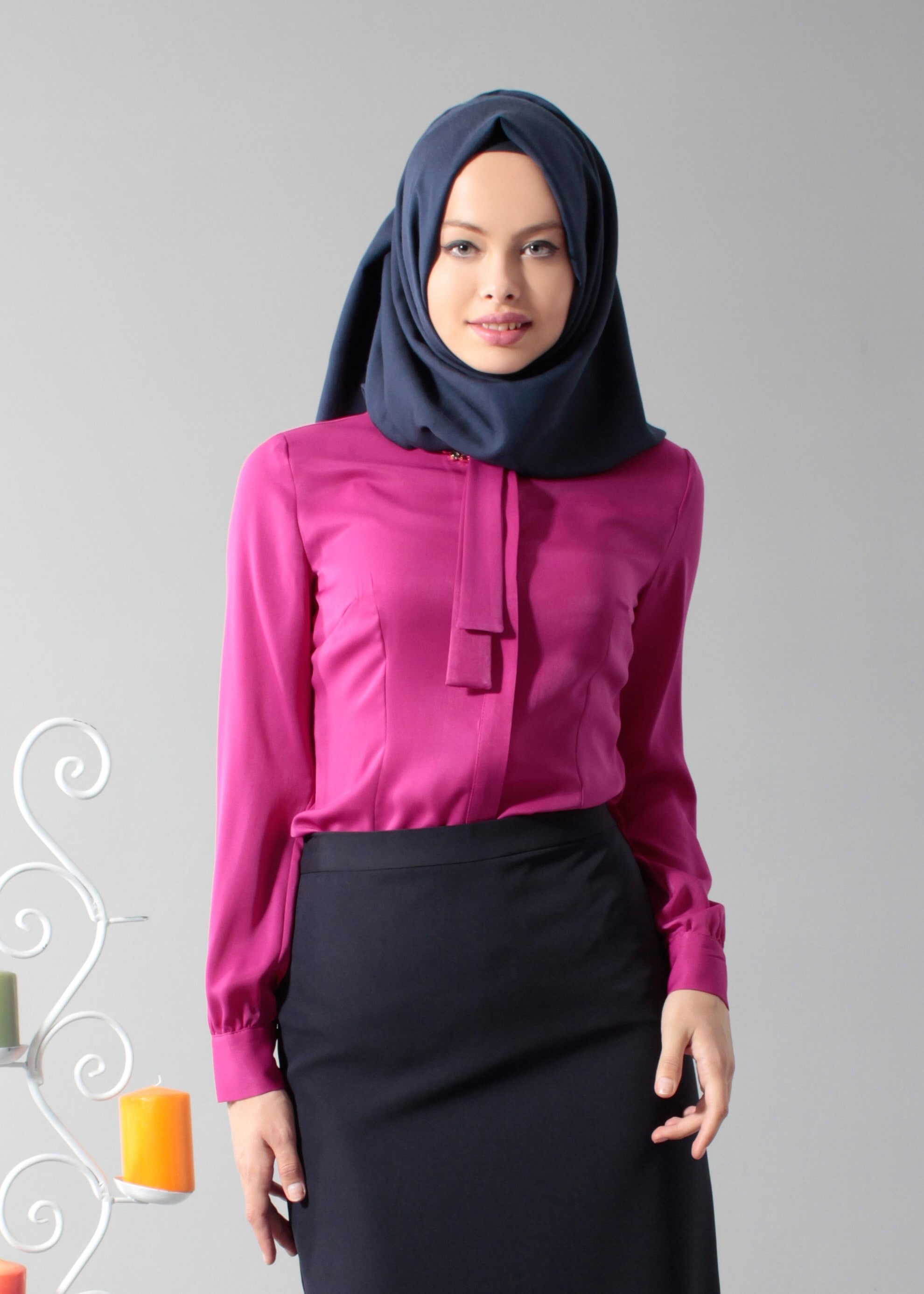 Tesettür giyim FUŞYA 4608 Soft Tesettür Bluz 38/46 TEK40