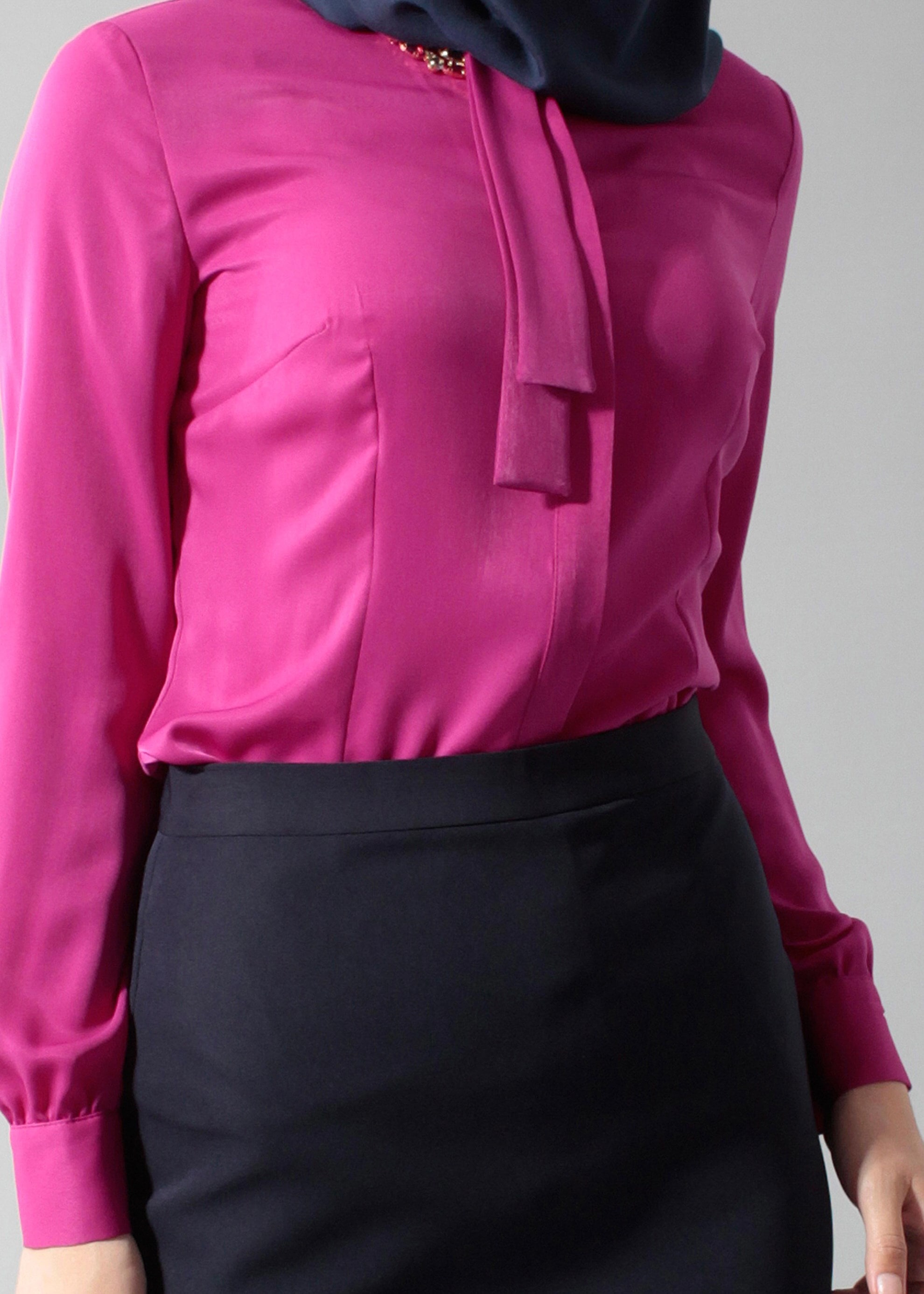 Tesettür giyim FUŞYA 4608 Soft Tesettür Bluz 38/46 TEK40