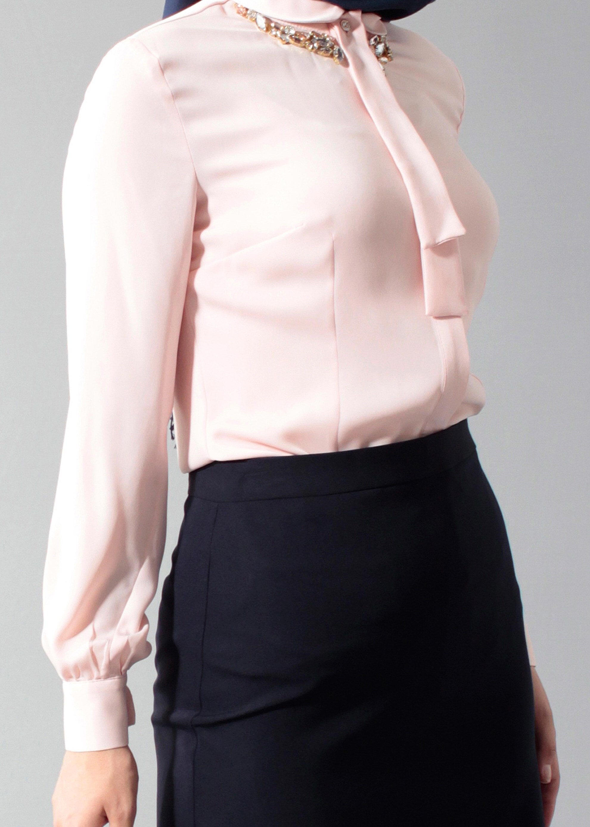 Tesettür giyim PUDRA 4608 Soft Tesettür Bluz 38/46 TEK40