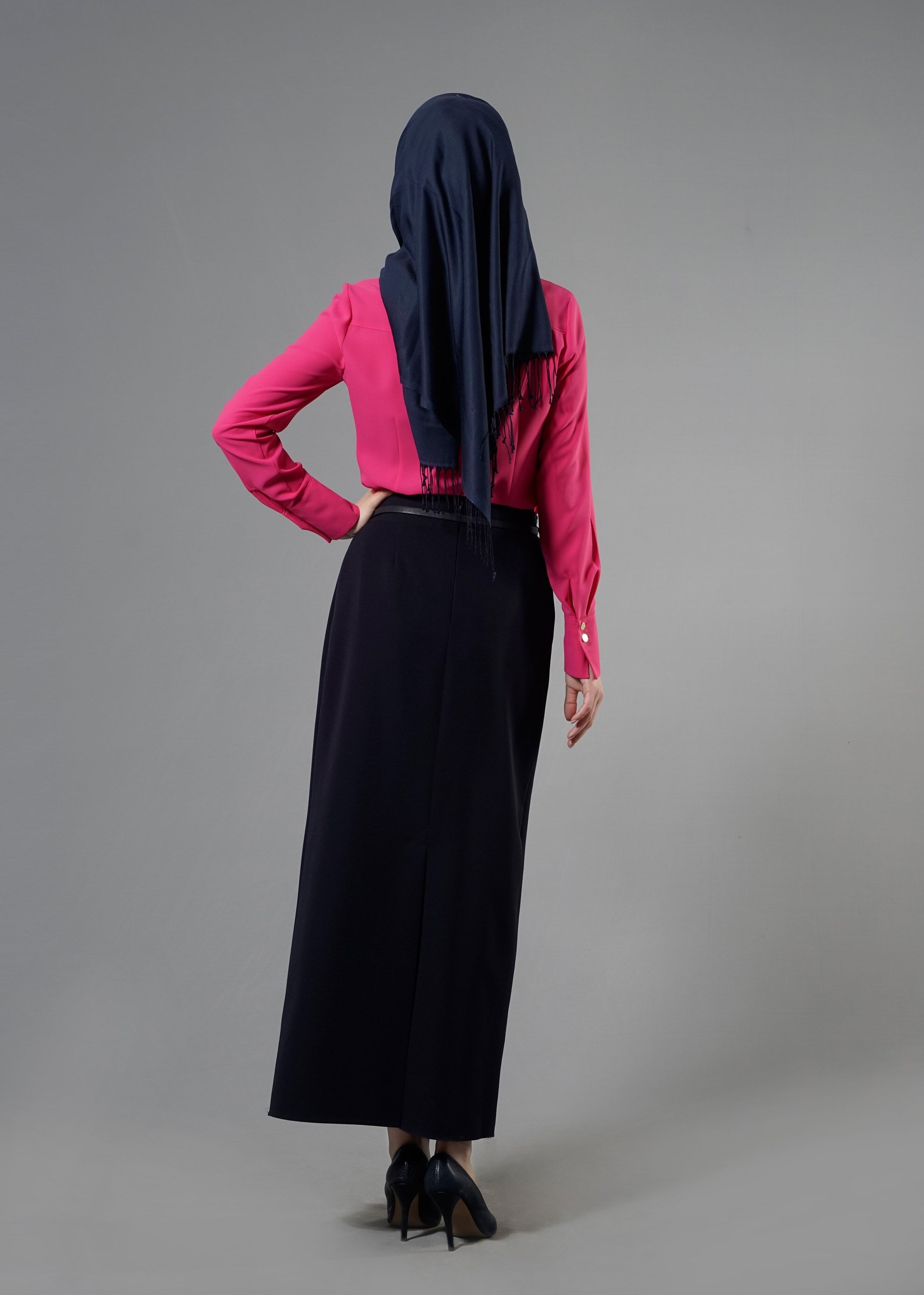 Tesettür giyim FUŞYA 4374-1 Portre Tesettür Bluz 38/46 TEK40