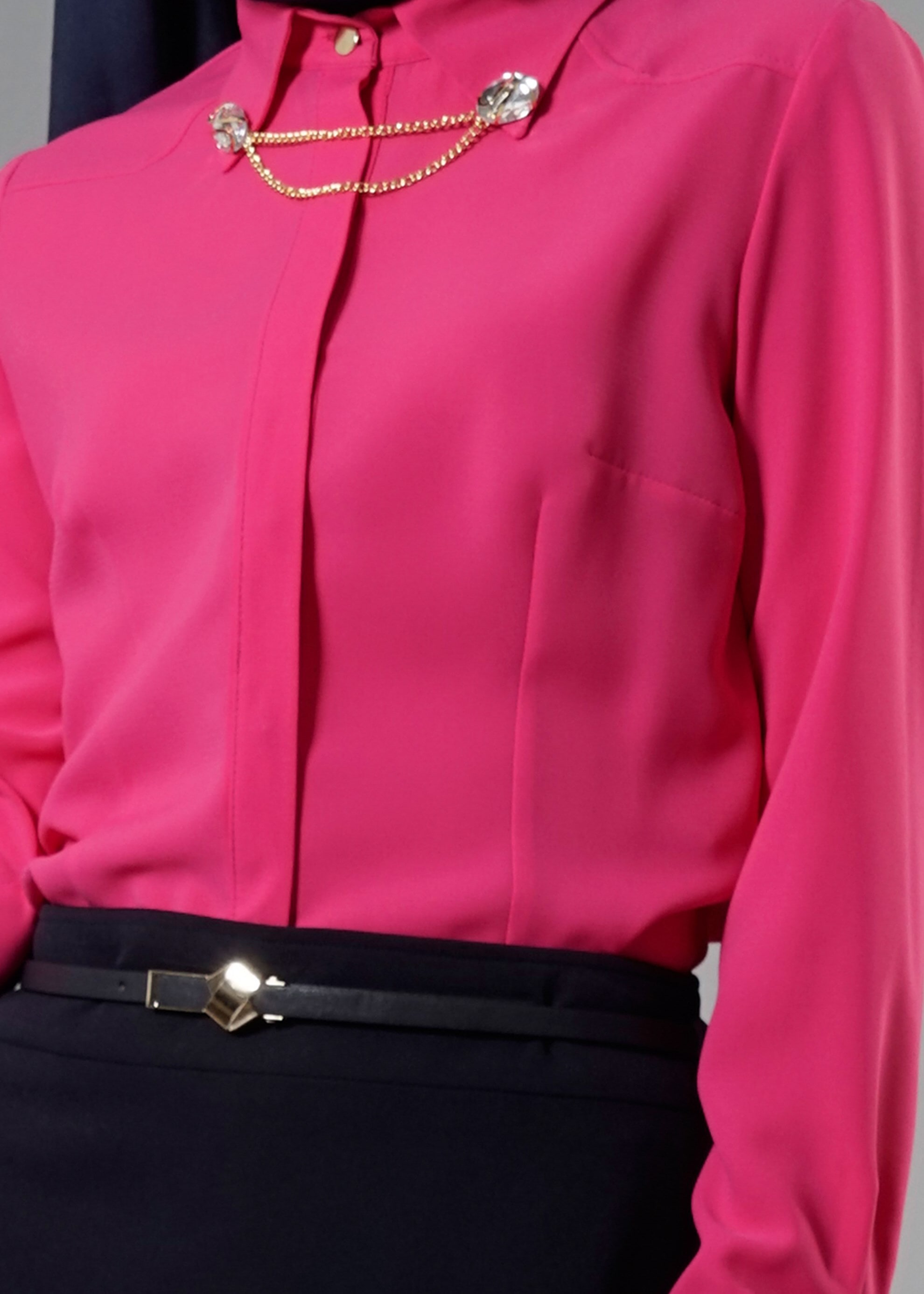 Tesettür giyim FUŞYA 4374-1 Portre Tesettür Bluz 38/46 TEK40