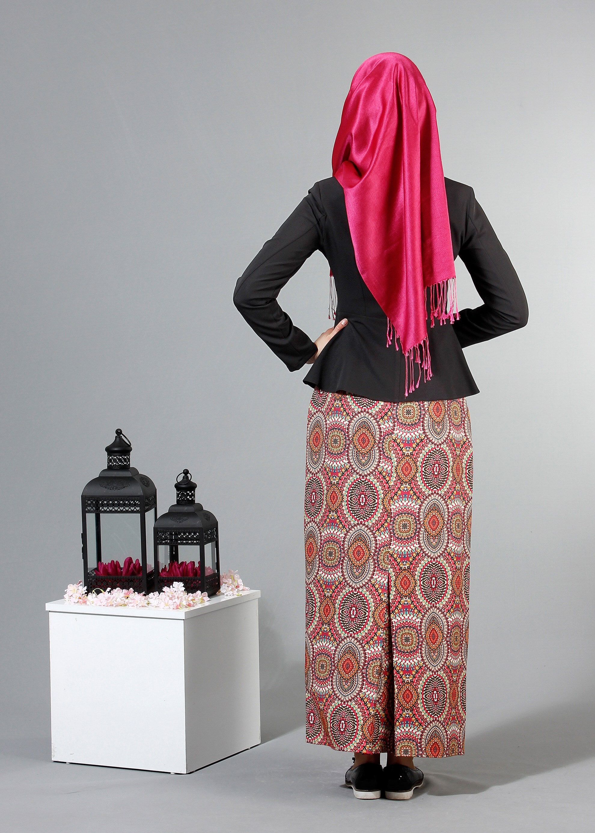 Tesettür giyim SİYAH 4347 Dilma Tesettür Ceket 36/42(38/40) TEK38