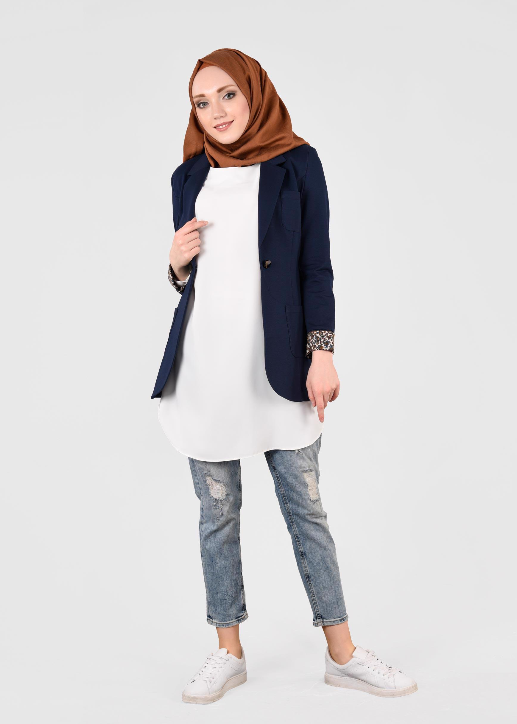 Tesettür giyim LACİVERT 4368 HİLDA CEKET 36/42(38-40) TEK36