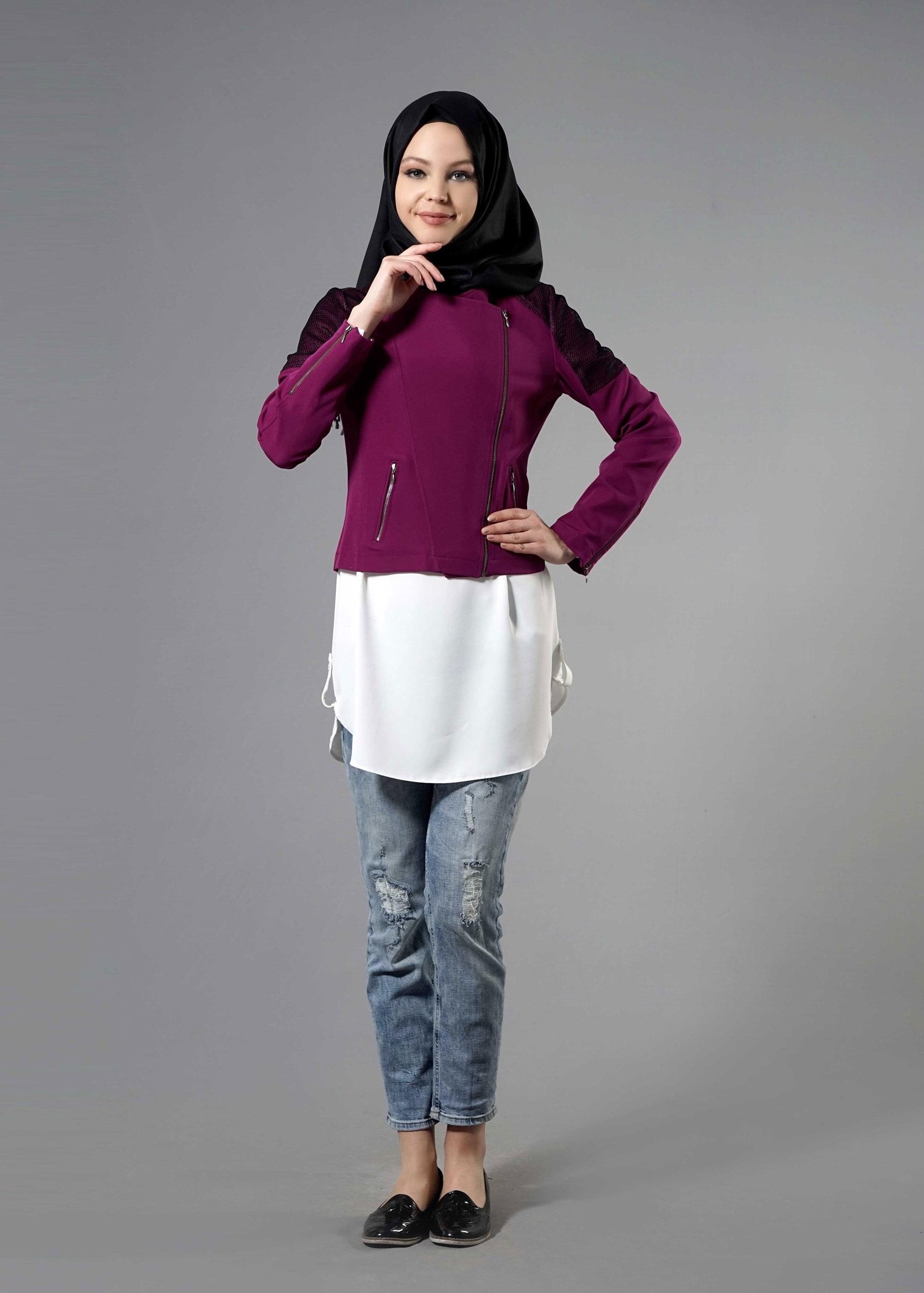 Tesettür giyim MOR 4398 Dilma Tesettür 43551 Ceket 36/42(38-40) TEK36