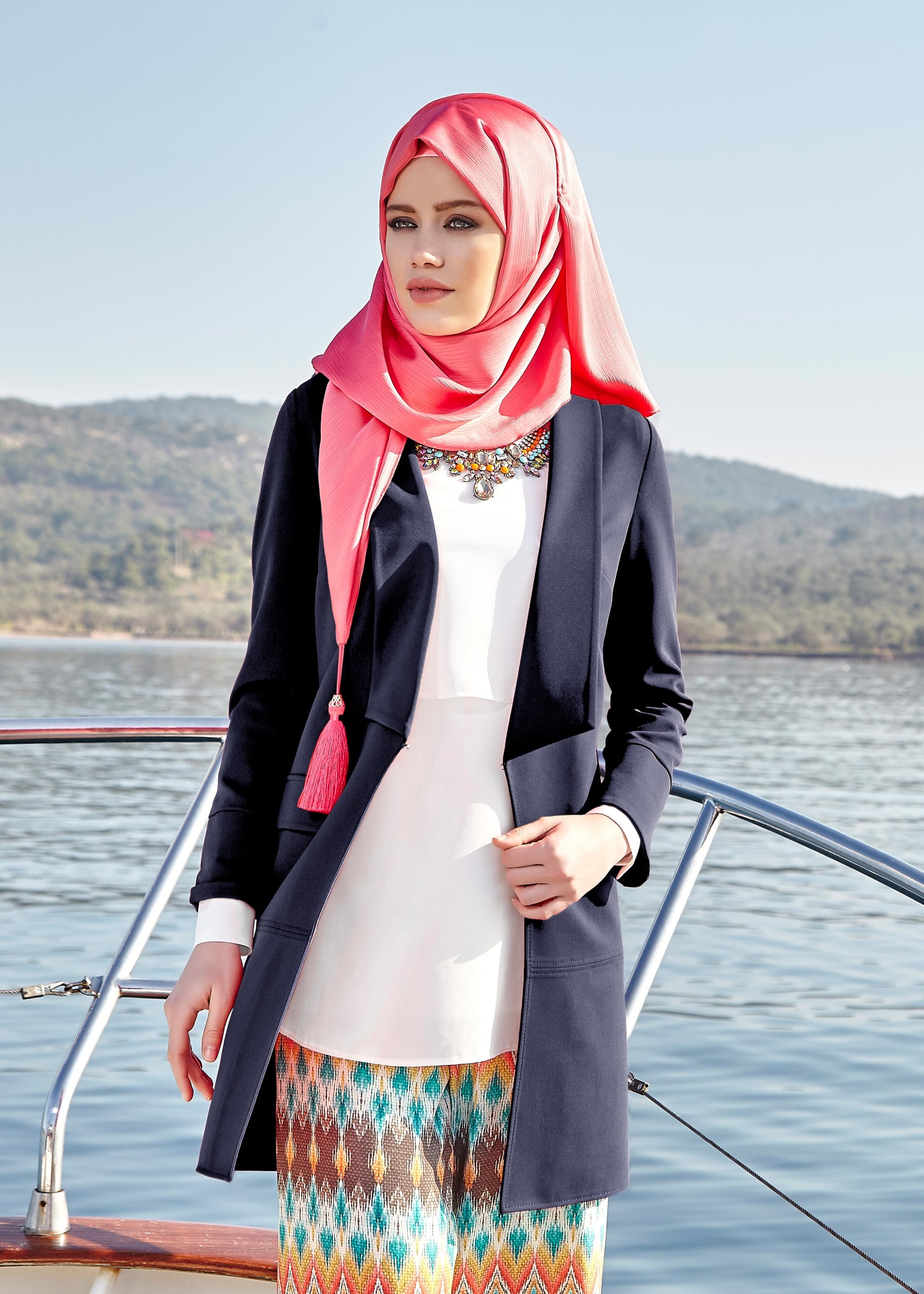 Tesettür giyim LACİVERT 4444 Dilma Tesettür Ceket 36/44(38-40) TEK42