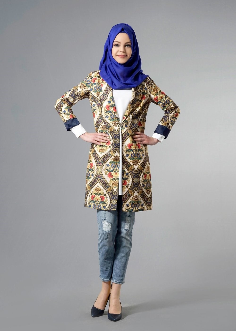 Tesettür giyim LACİVERT 4507 Almina Tesettür 30011 Ceket 38/44